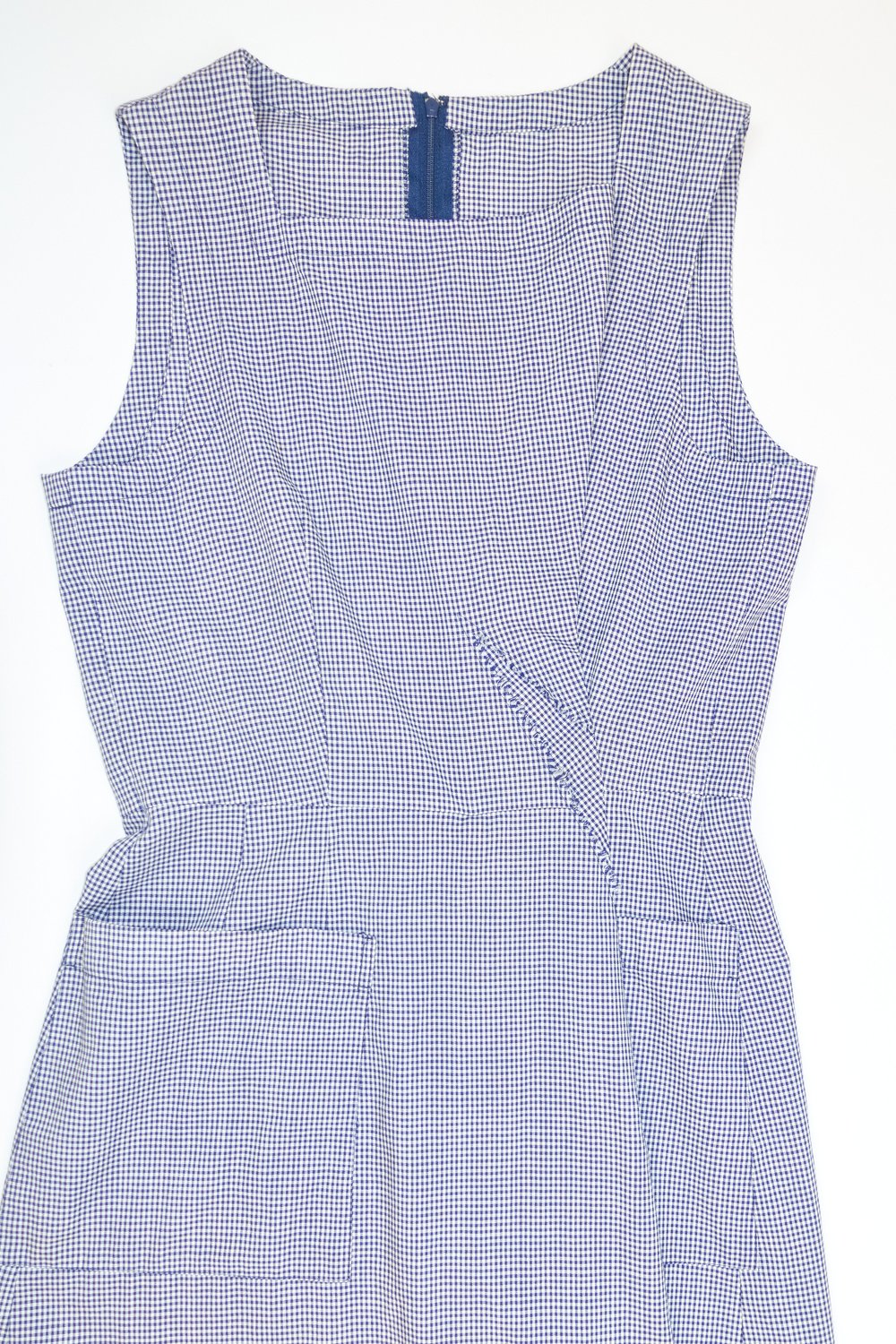 Tricot Comme des Garçons distorted asymmetrical gingham dress
