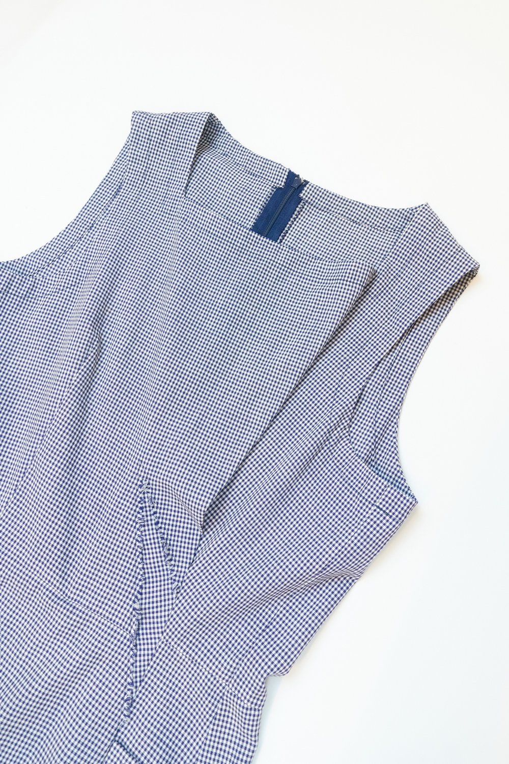 Tricot Comme des Garçons distorted asymmetrical gingham dress