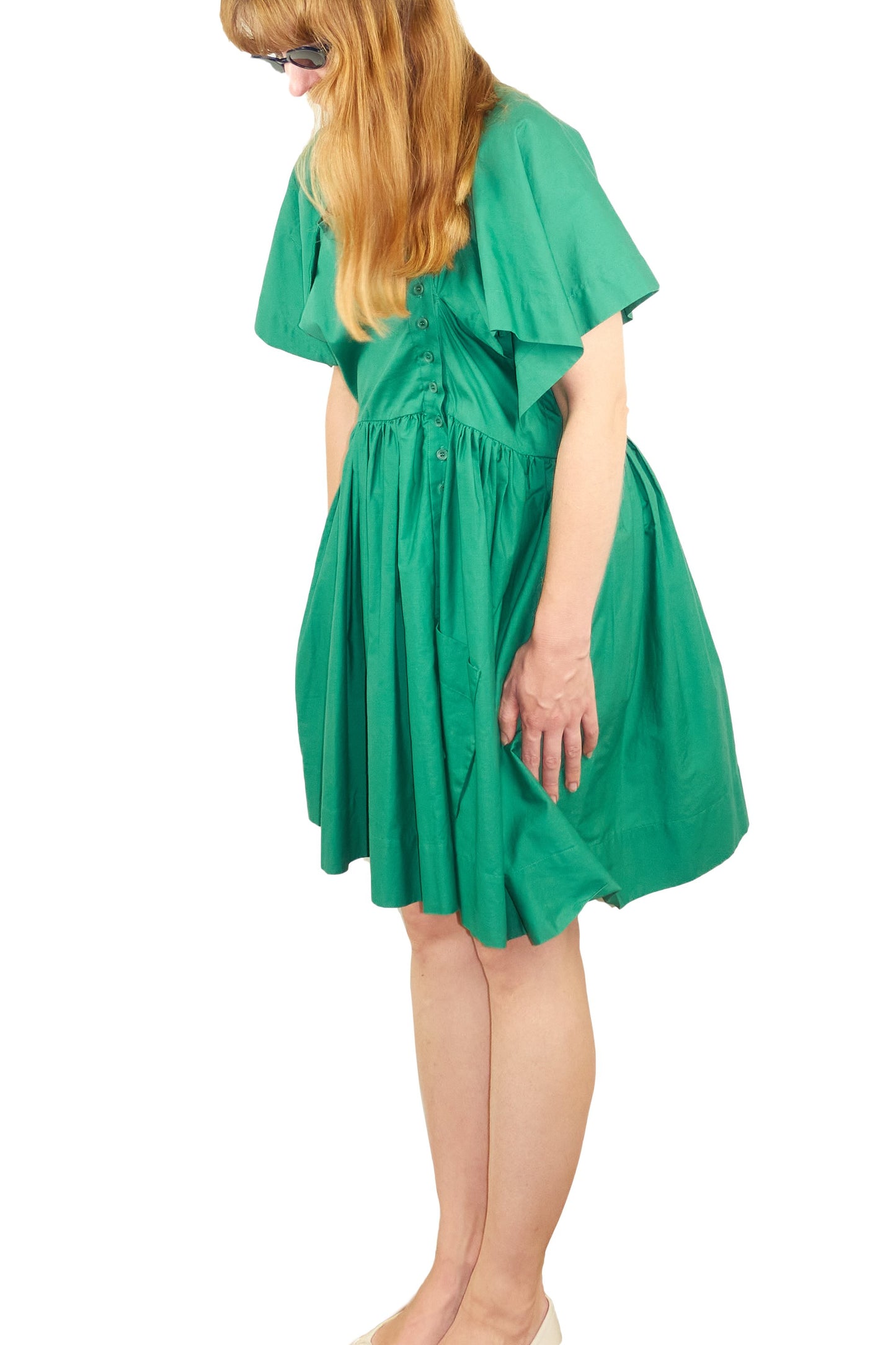 Bernhard Willhelm asymmetrical green dress