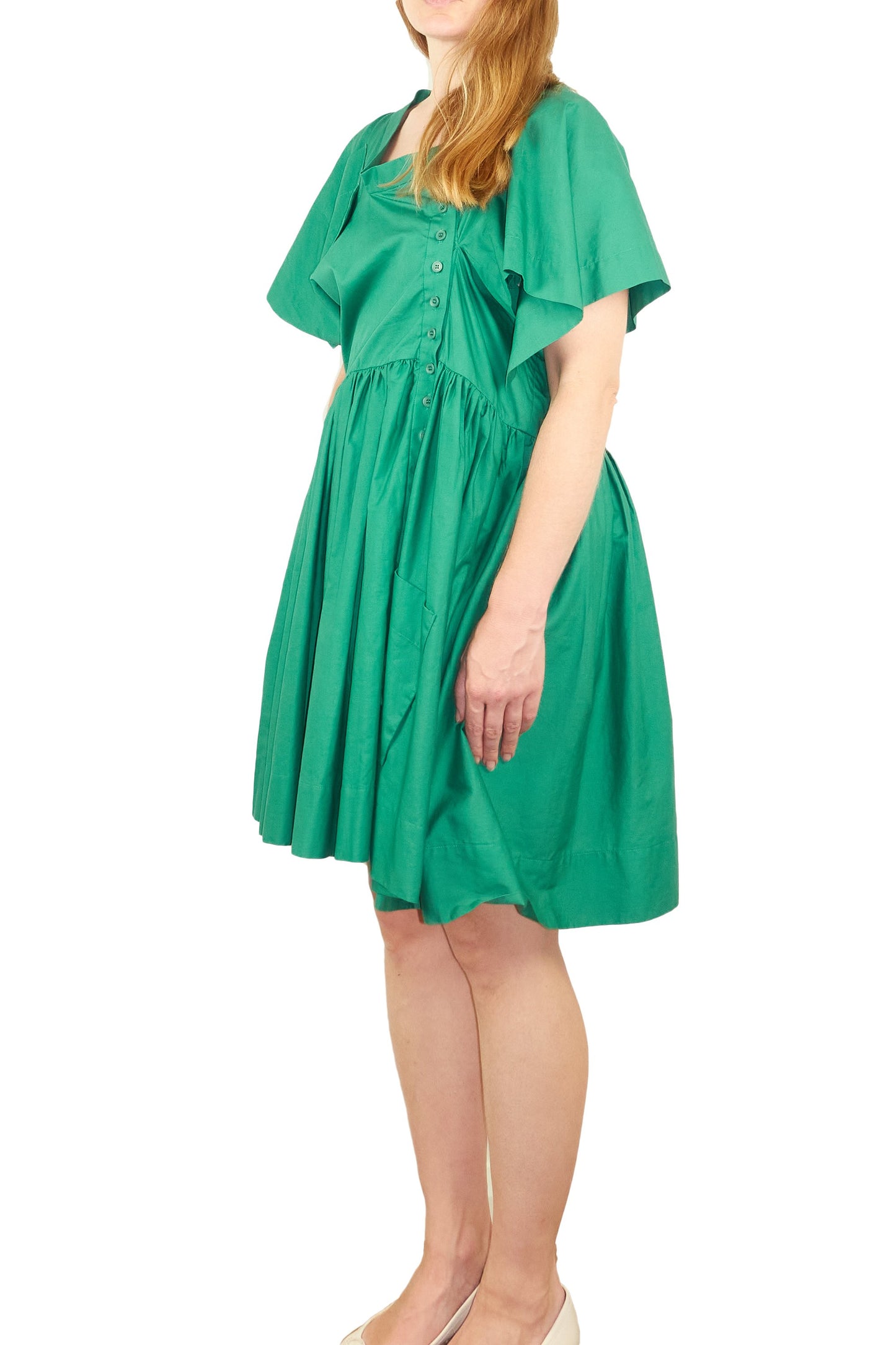 Bernhard Willhelm asymmetrical green dress