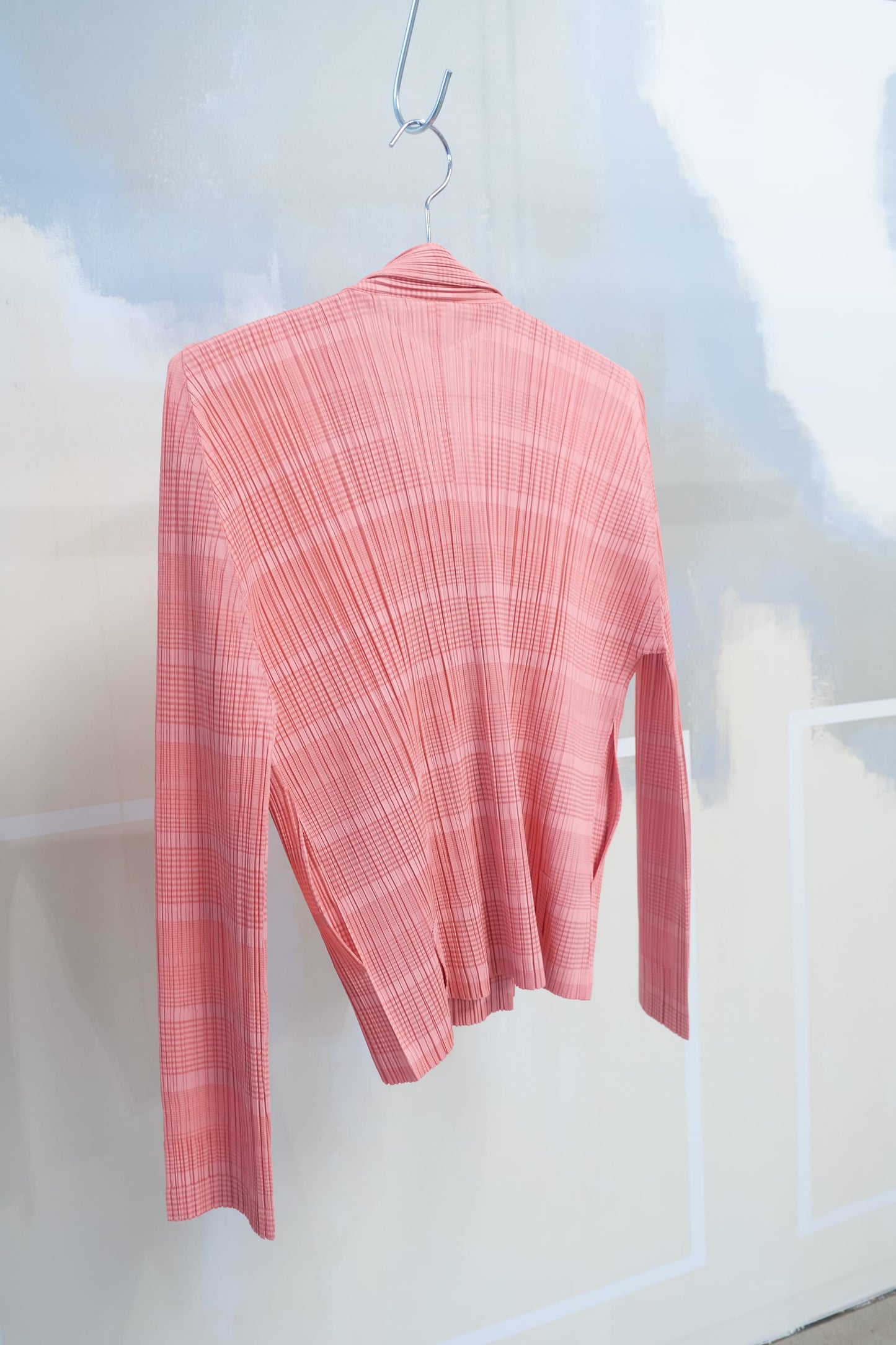 Issey Miyake Pleats Please pink pleated zip jacket