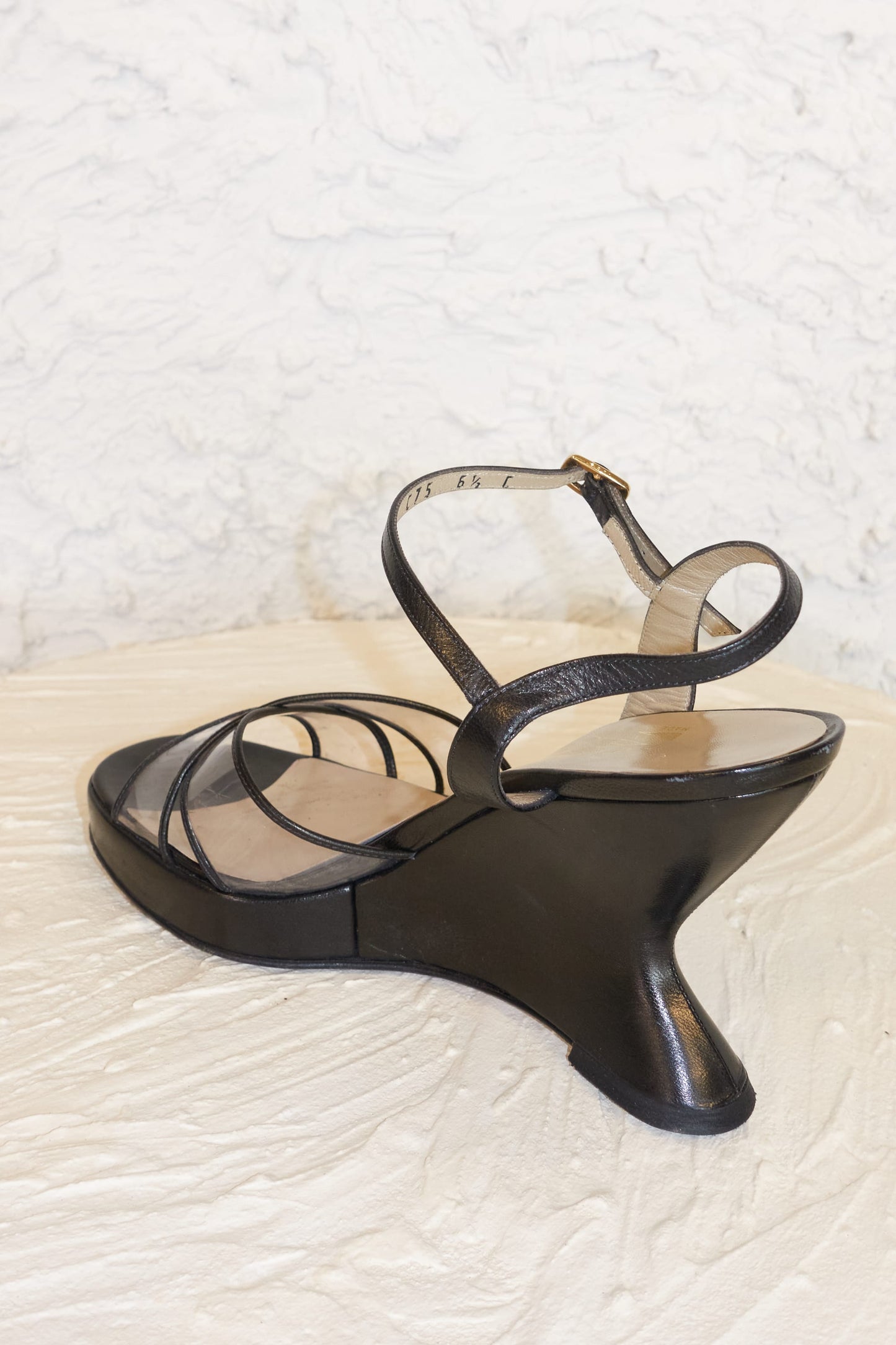 Salvatore Ferragamo clear strap sandal heels