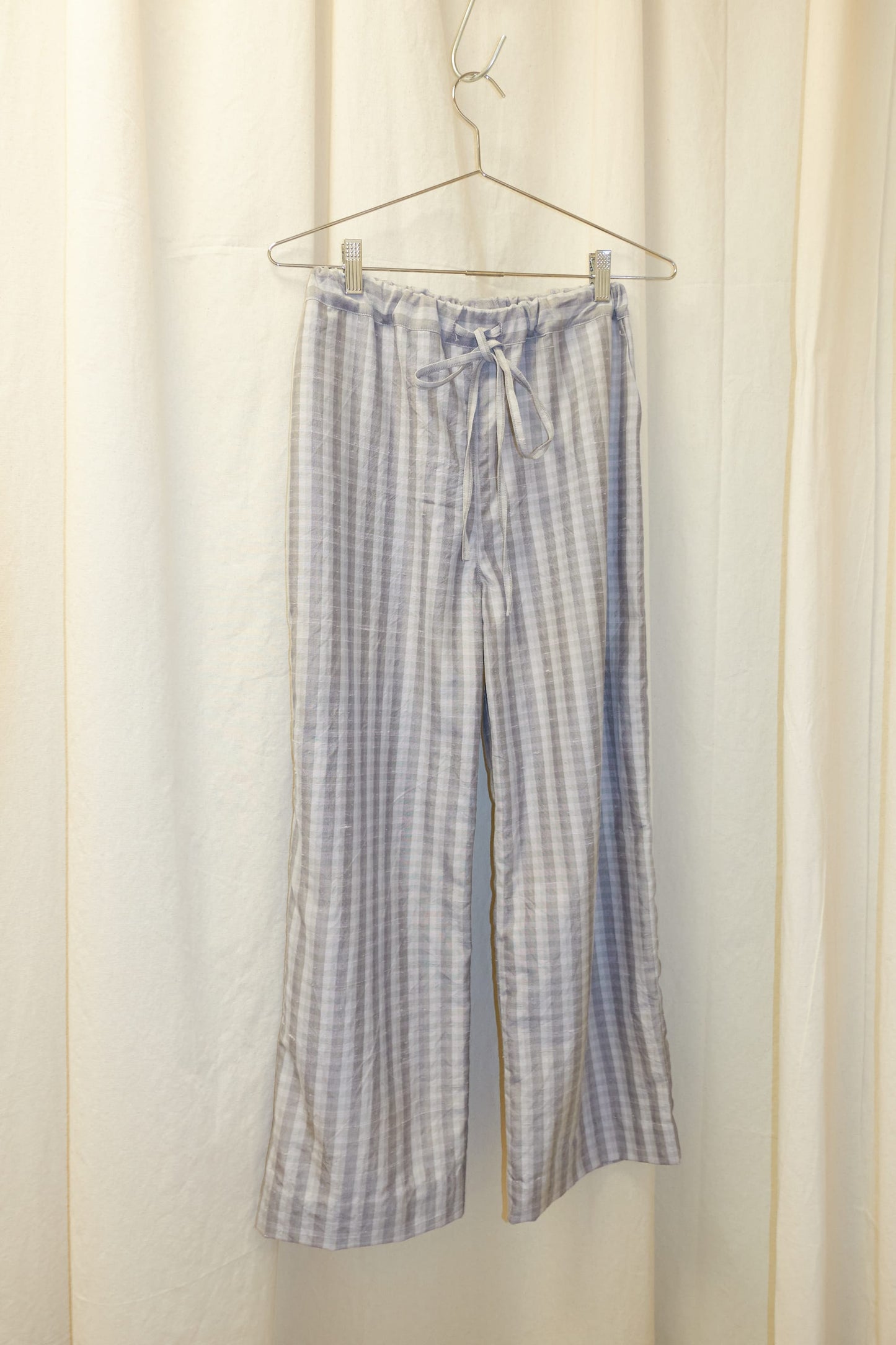 Antonia Papasergio silk check shirt & trousers