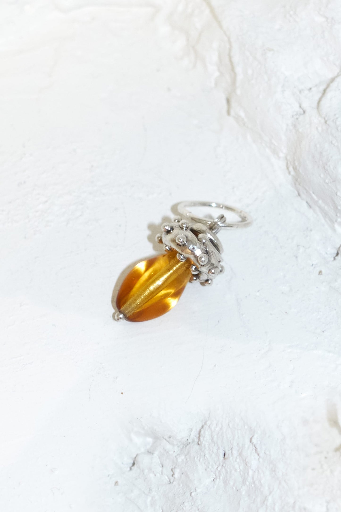 Romelia handmade silver and vintage glass bead earrings