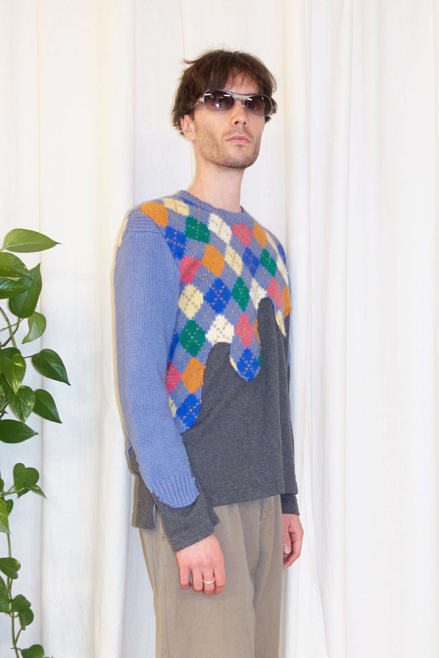 Desertic argyle drip jumper