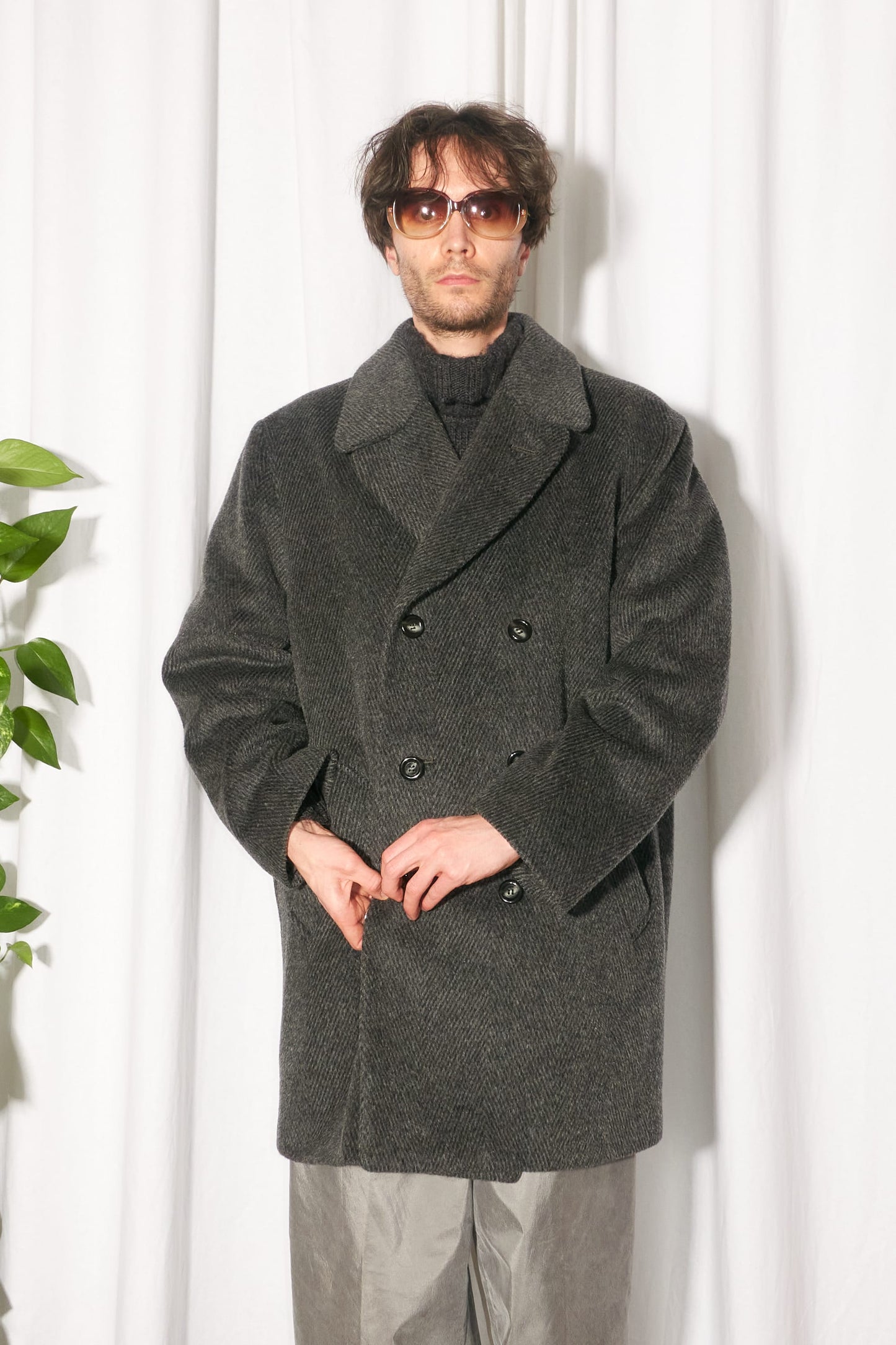 Jun Men double breasted chevron coat