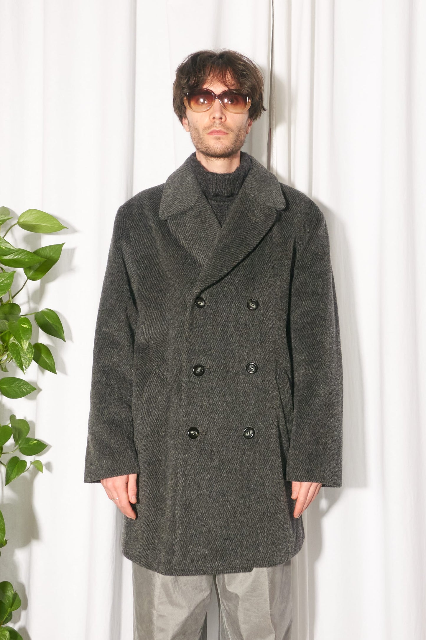 Jun Men double breasted chevron coat