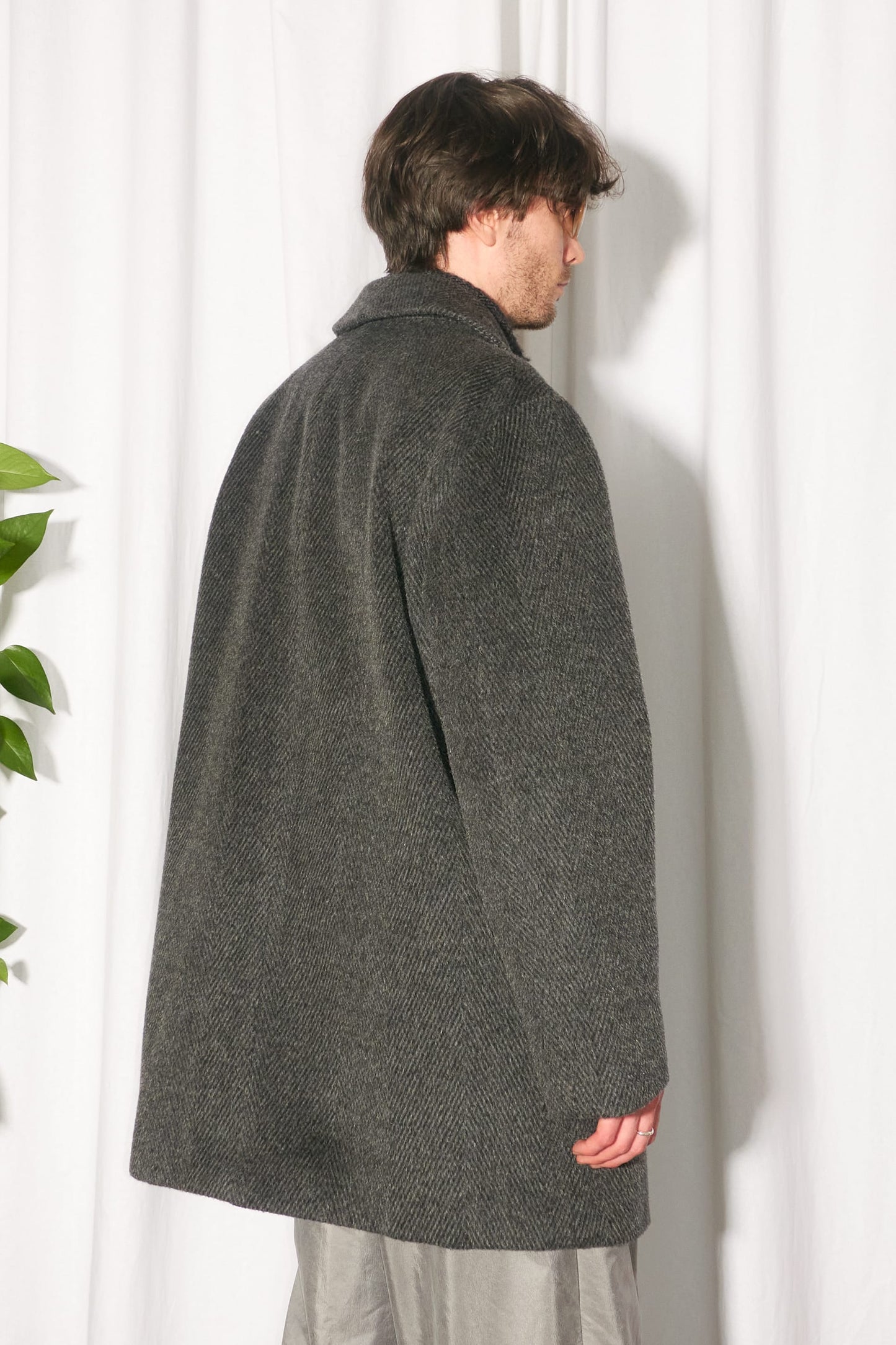 Jun Men double breasted chevron coat