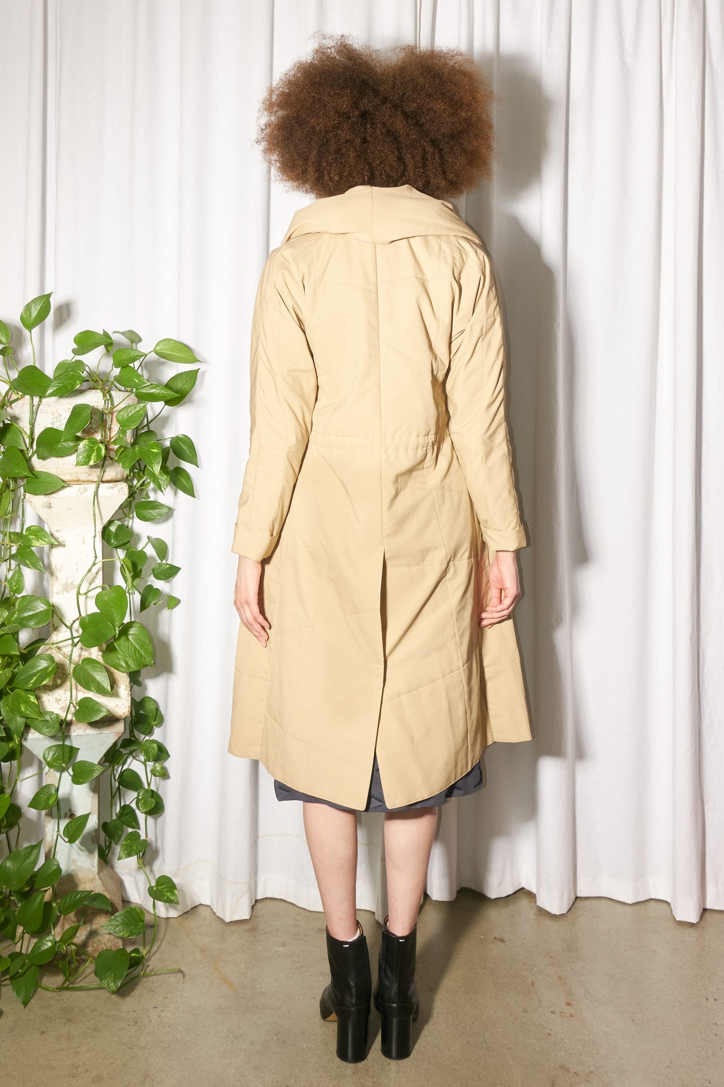 Issey Miyake Pleats Please padded hooded coat