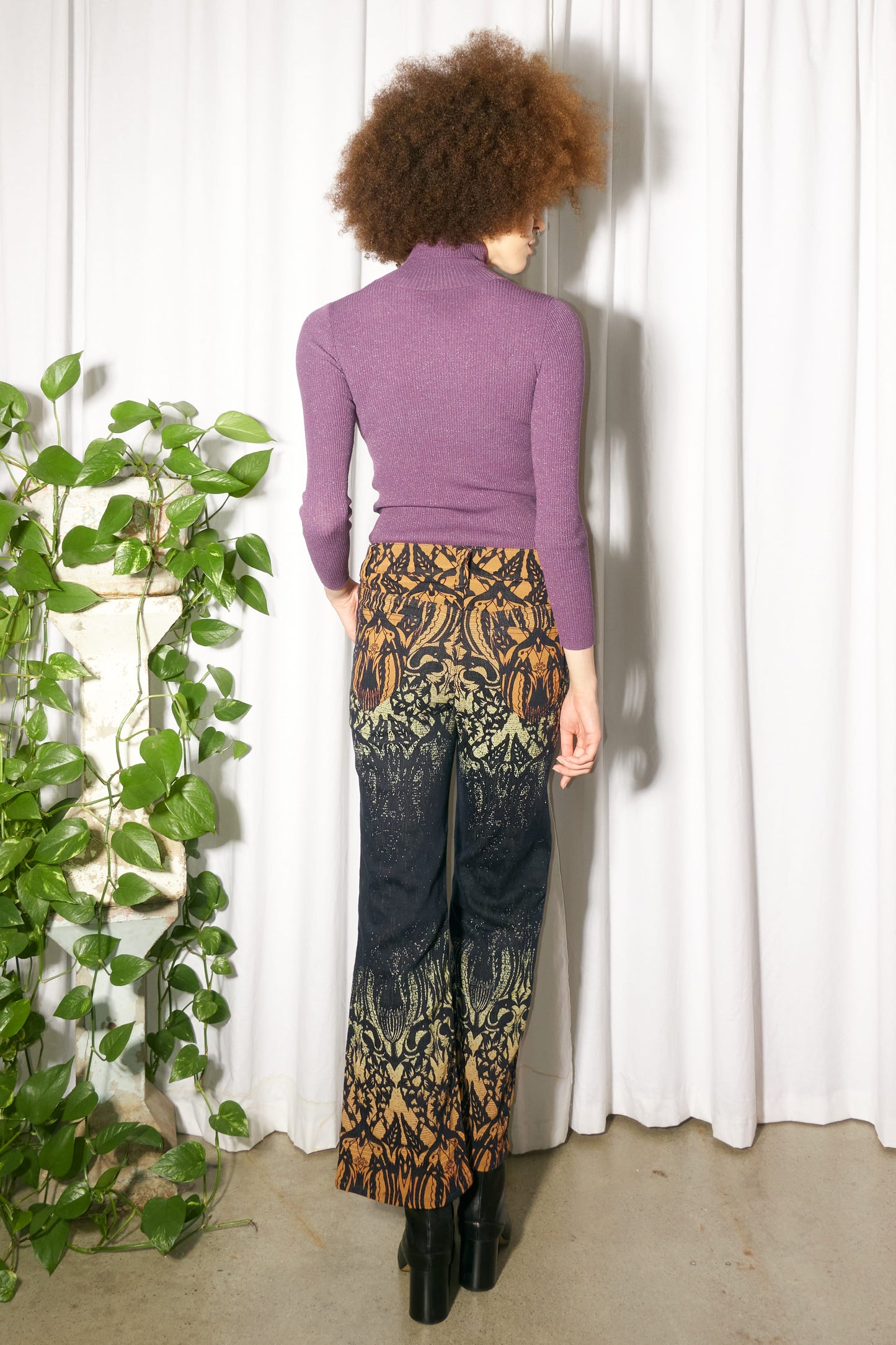 Issey Miyake A.POC inside psychedelic stretch denim trouesrs