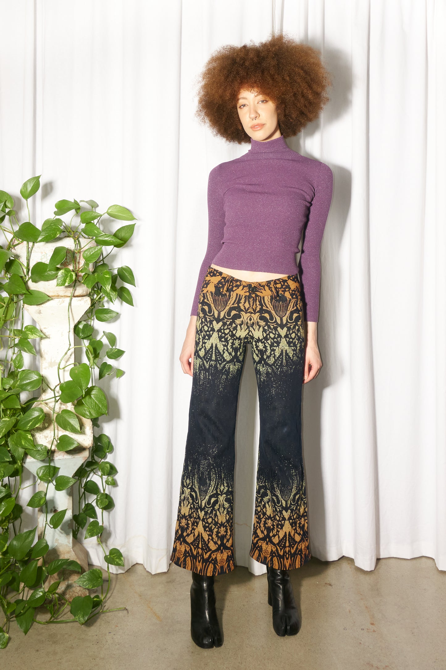 Issey Miyake A.POC inside psychedelic stretch denim trouesrs