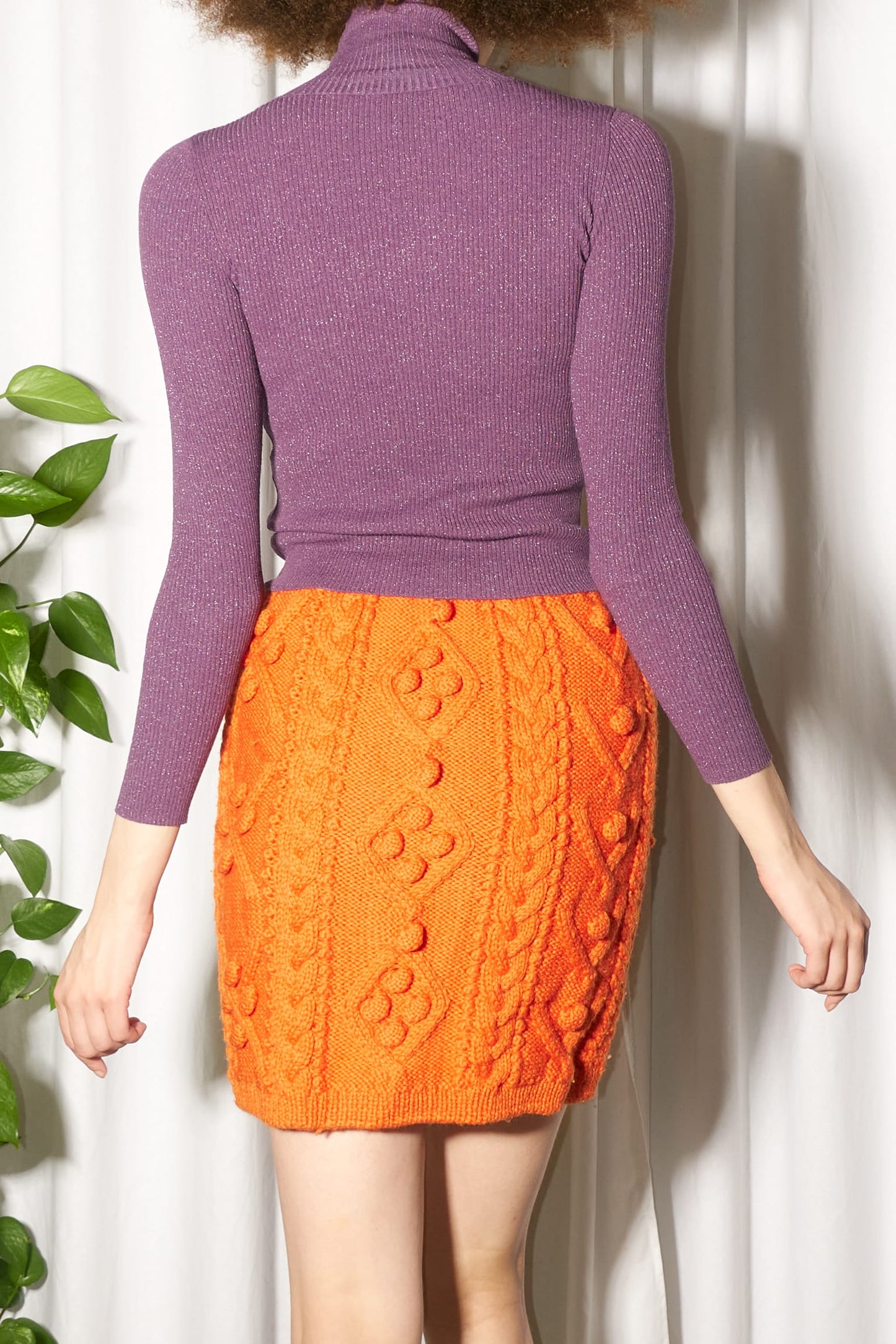 Issey Sport I.S. heavyweight cable knit wool skirt c.1990s