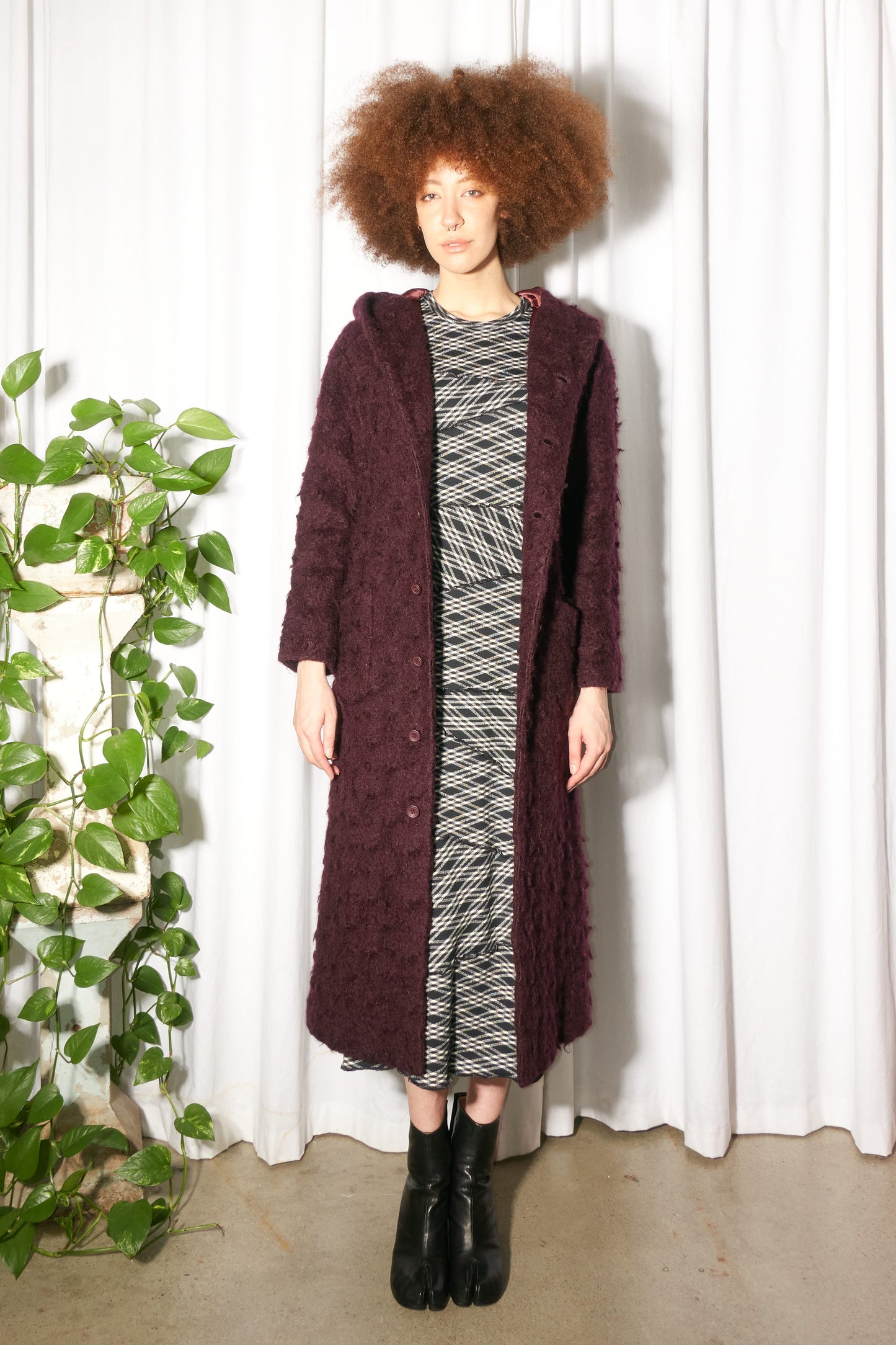 Issey Miyake Plantation shaggy hooded coat