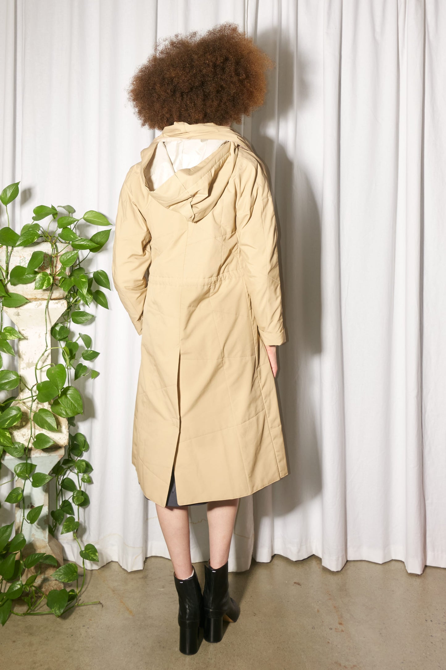 Issey Miyake Pleats Please padded hooded coat