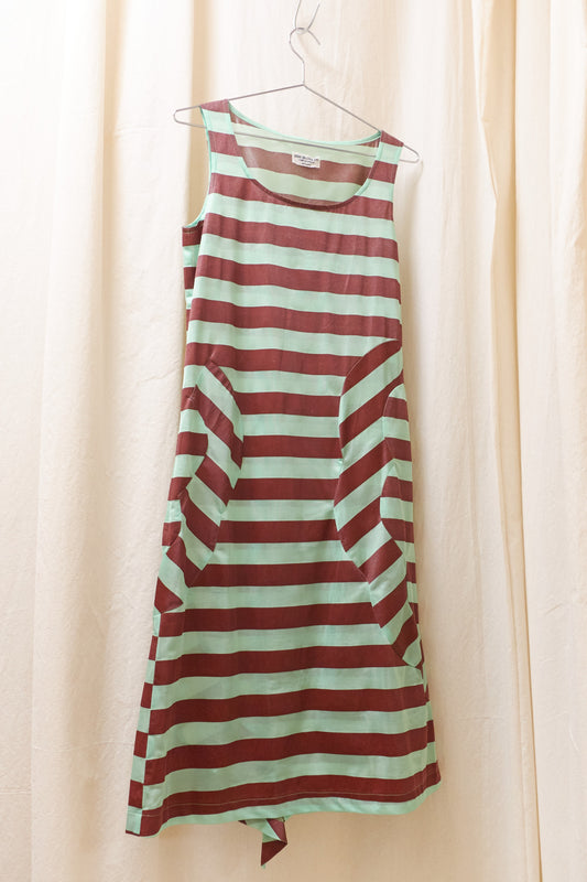 Comme des Garcons Robe de Chambre striped dress 1995 green and burgundy