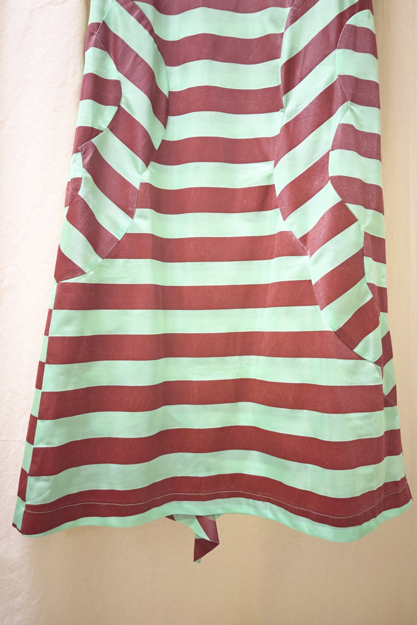 Comme des Garcons Robe de Chambre striped dress 1995 green and burgundy