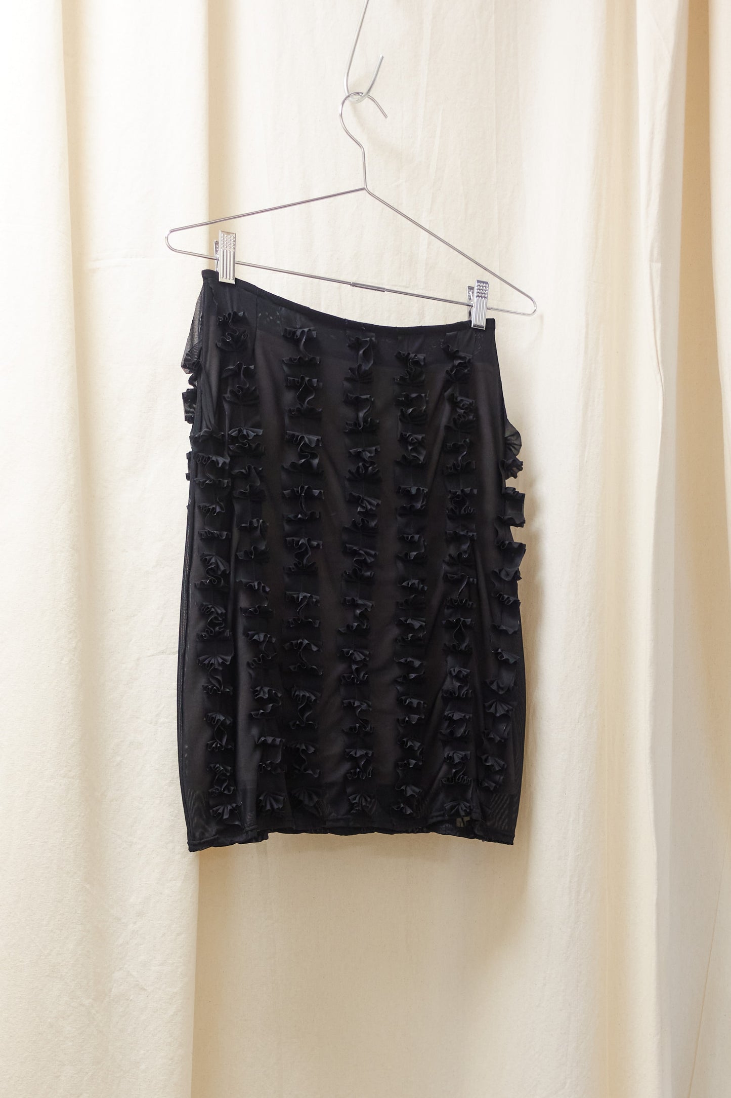 Cadell Canute black ruffle mini skirt