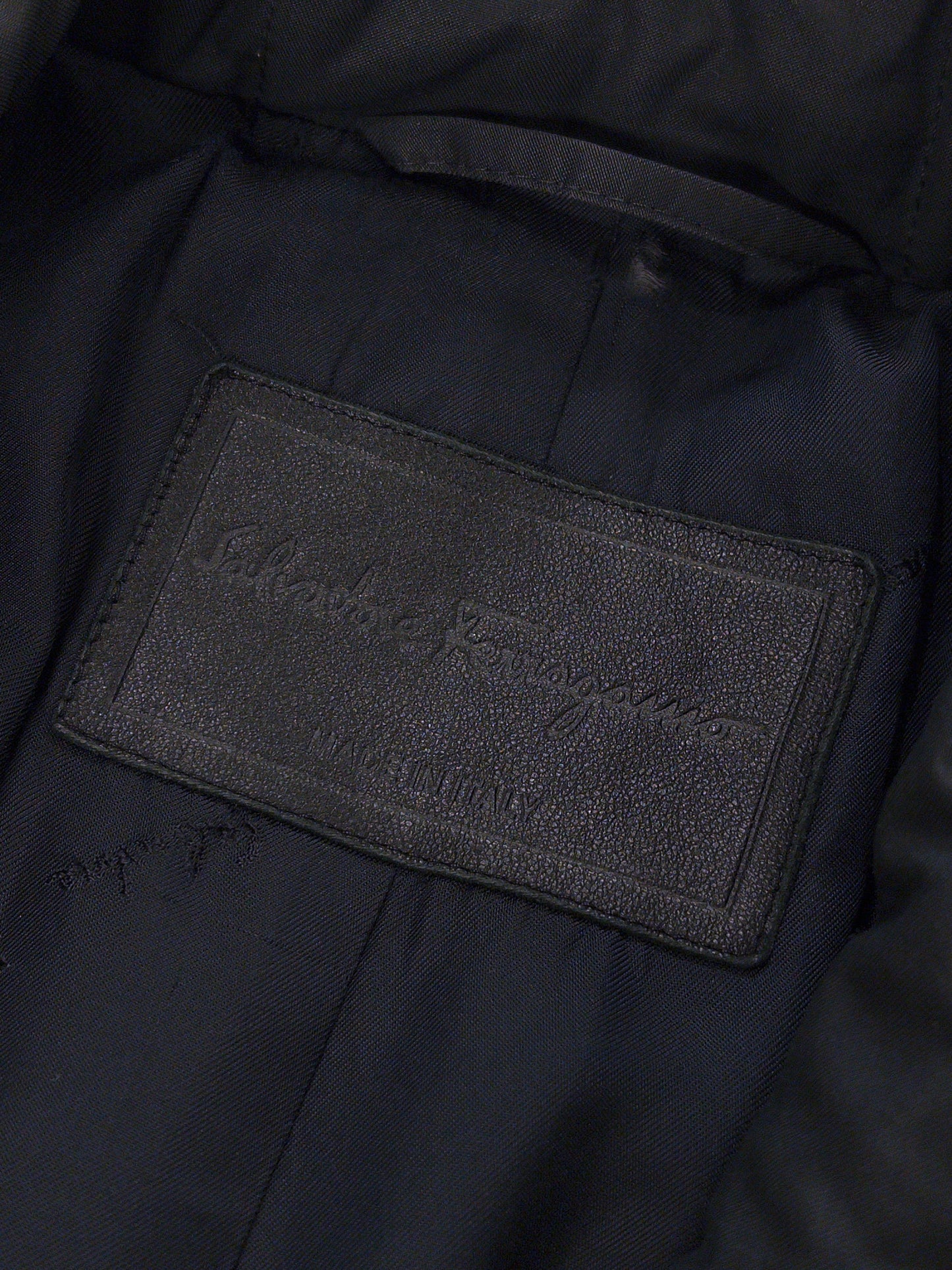 Salvatore Ferragamo quilted charcoal coat