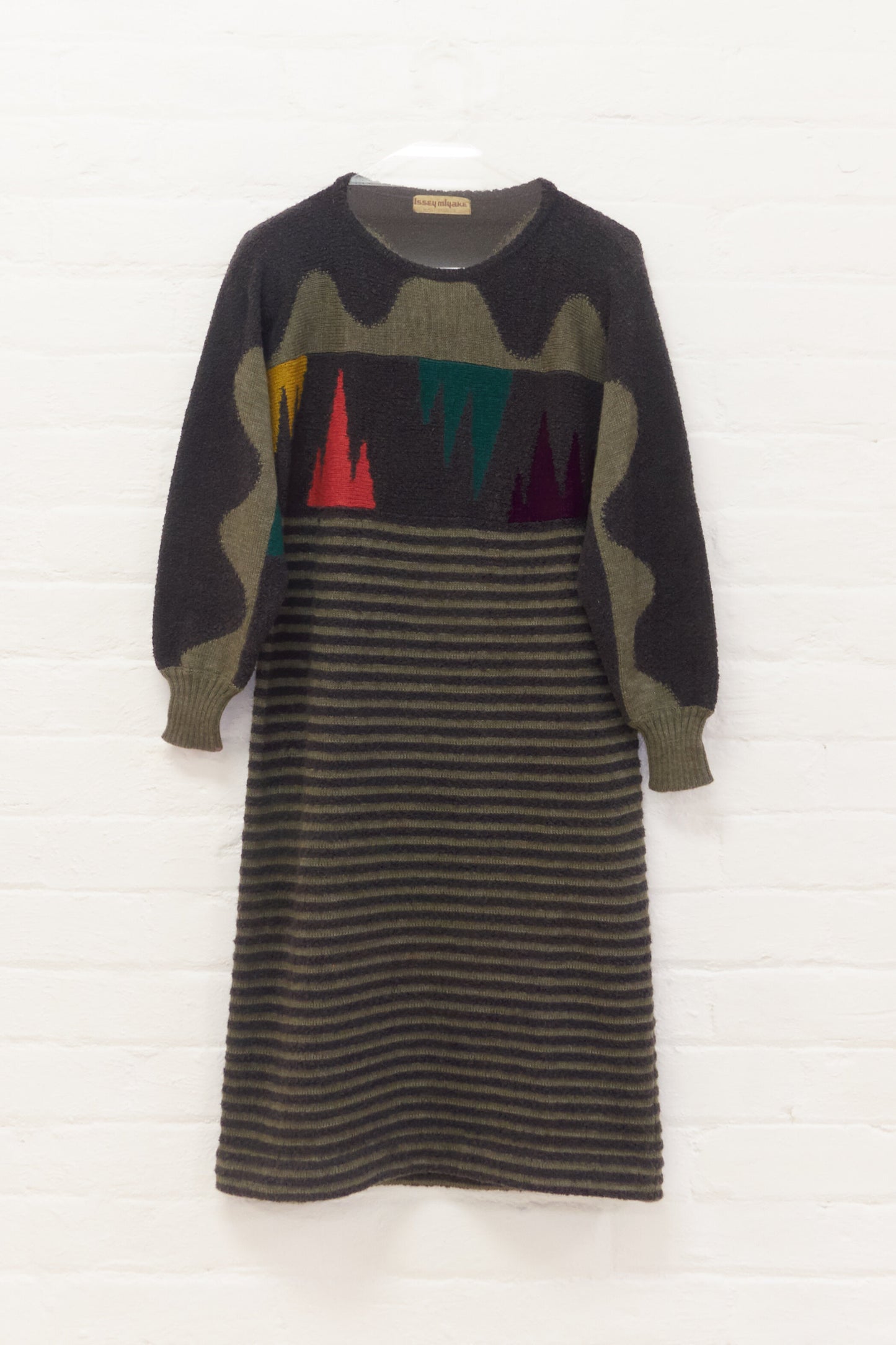 Issey Miyake all style co. graphic knit jumper dress c.1970 - 80s