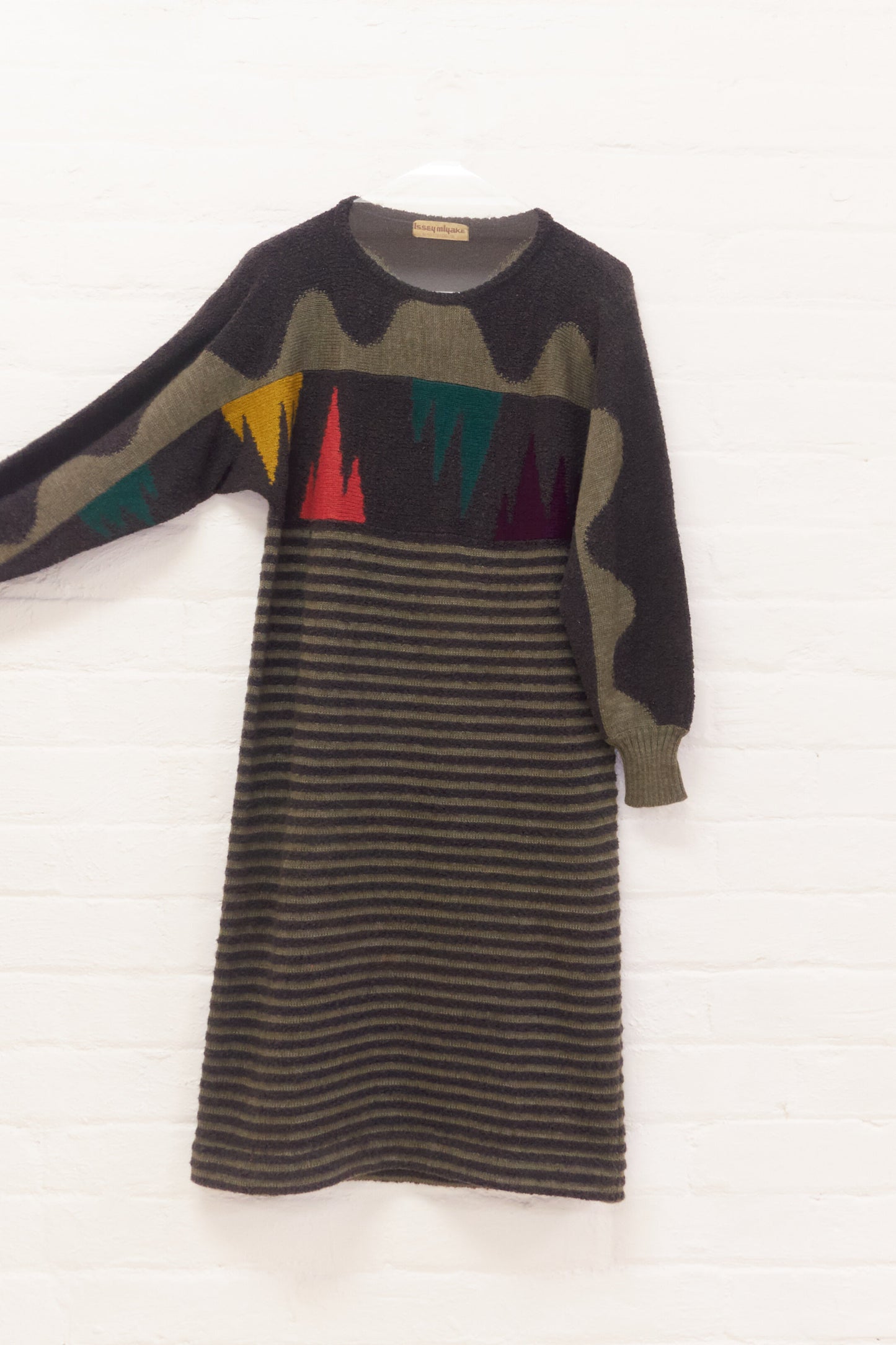 Issey Miyake all style co. graphic knit jumper dress c.1970 - 80s