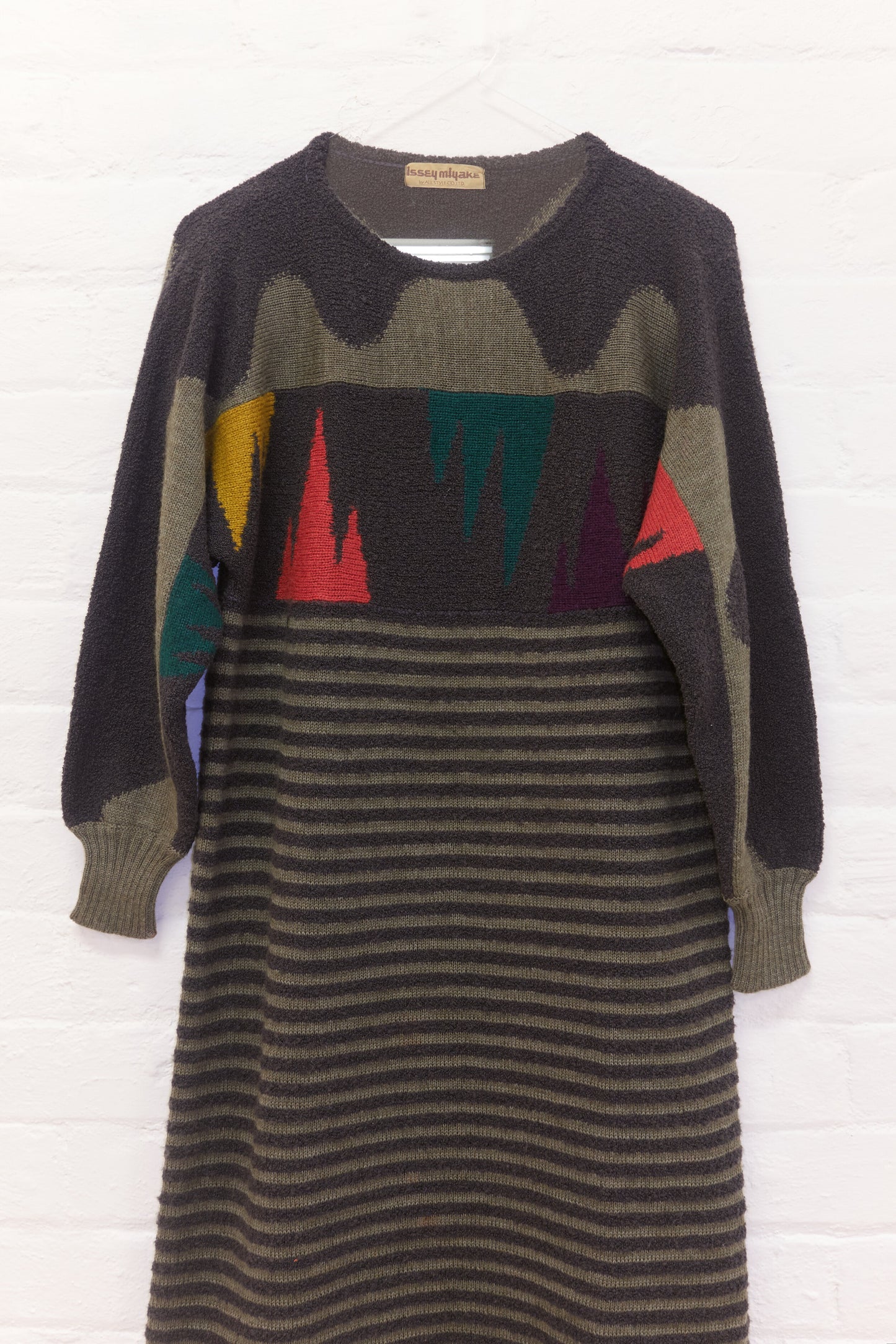 Issey Miyake all style co. graphic knit jumper dress c.1970 - 80s