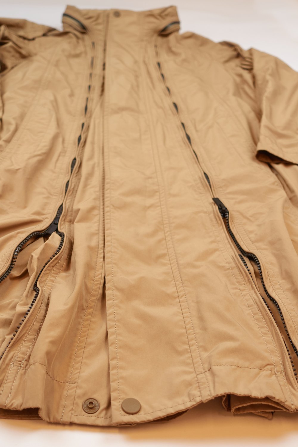 Issey Miyake hooded raincoat with full length zips