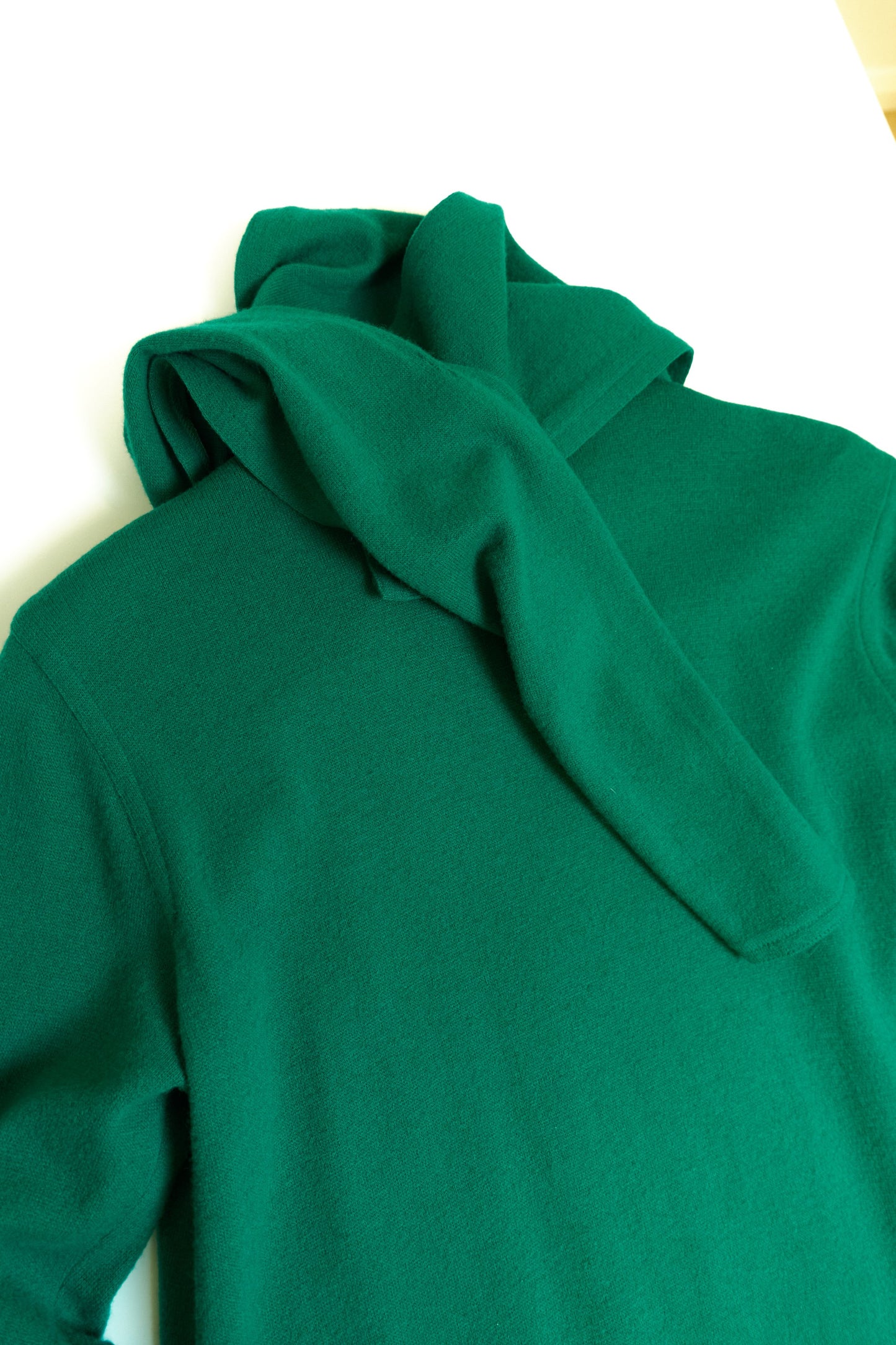 Issey Sport c.1970-80s wool dress with built in scarf & repairs by Mineral Tufts