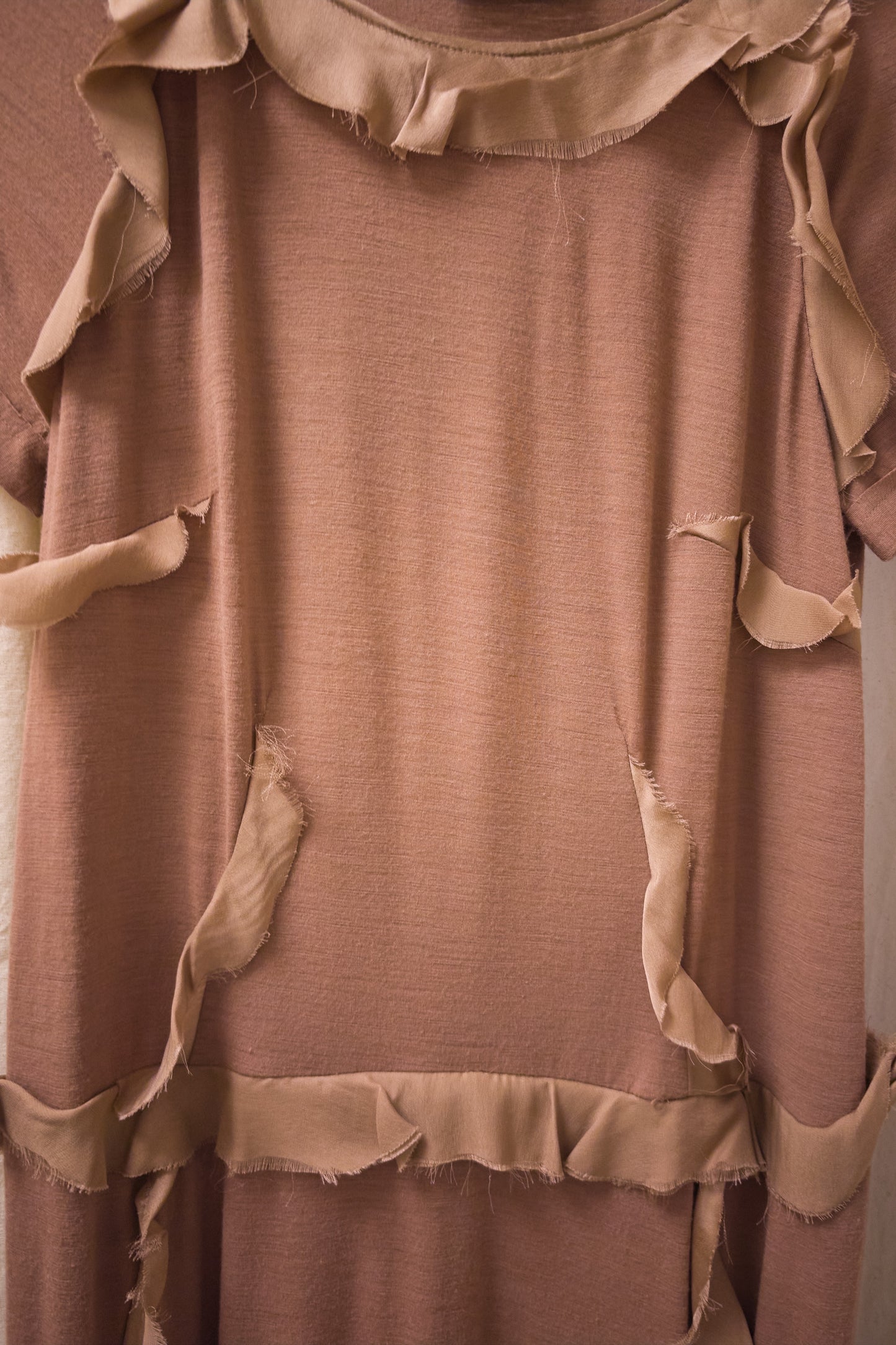 Lanvin short sleeved raw edge jersey dress