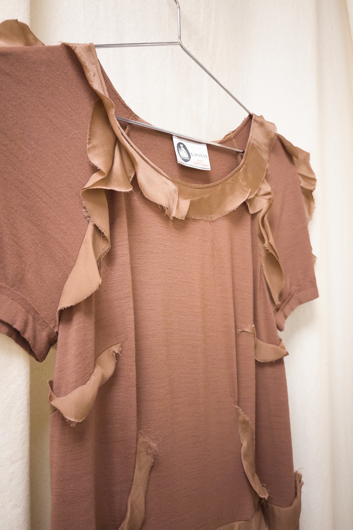 Lanvin short sleeved raw edge jersey dress