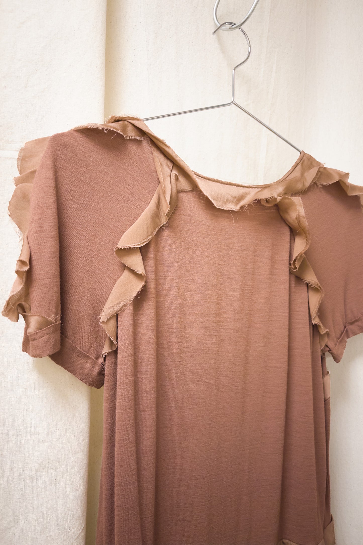 Lanvin short sleeved raw edge jersey dress