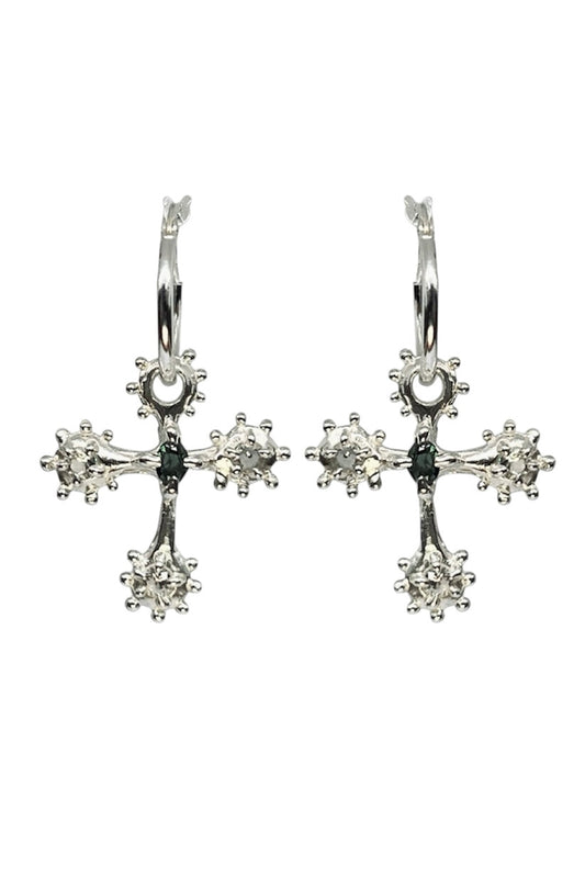 Outcast crucifix hoops