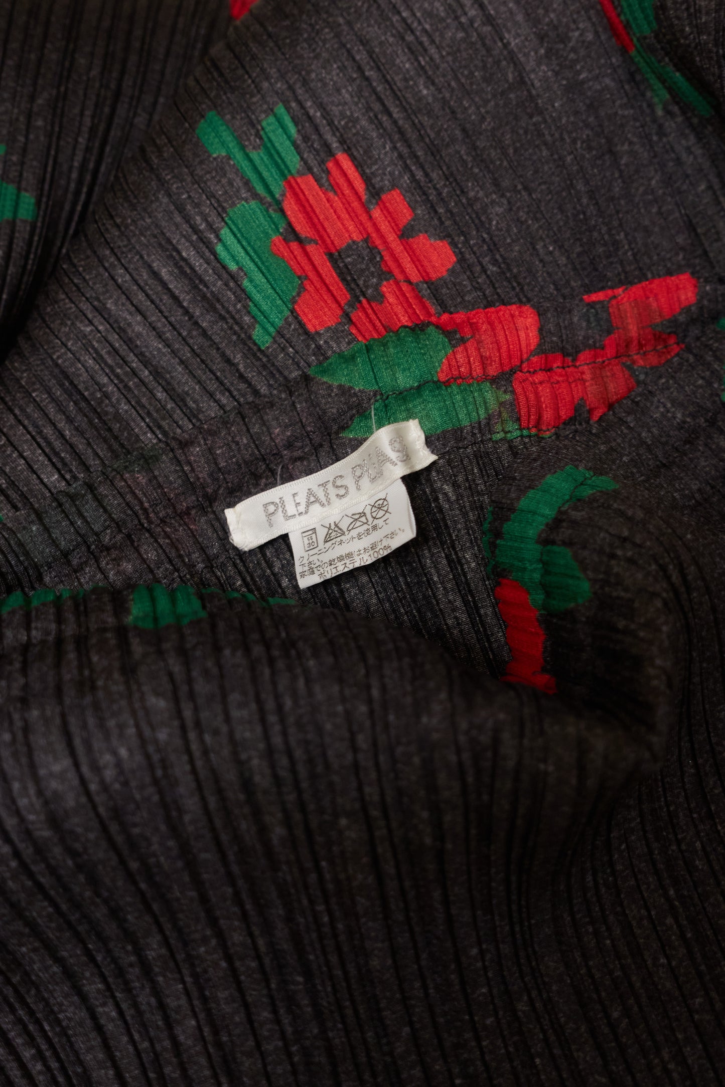 Issey Miyake Pleats Please floral pattern pleated skirt