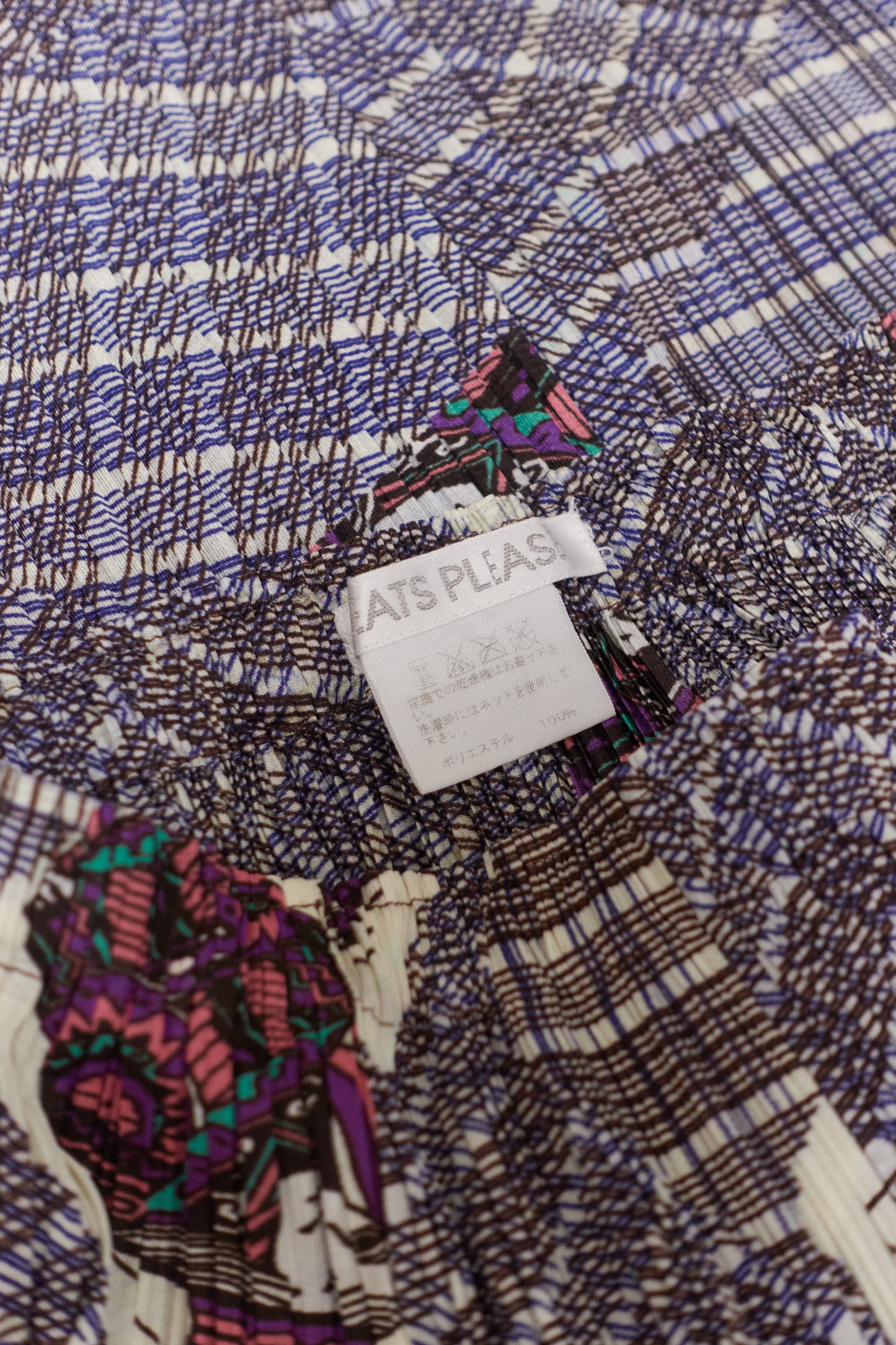 Issey Miyake Pleats Please playing card checked skirt