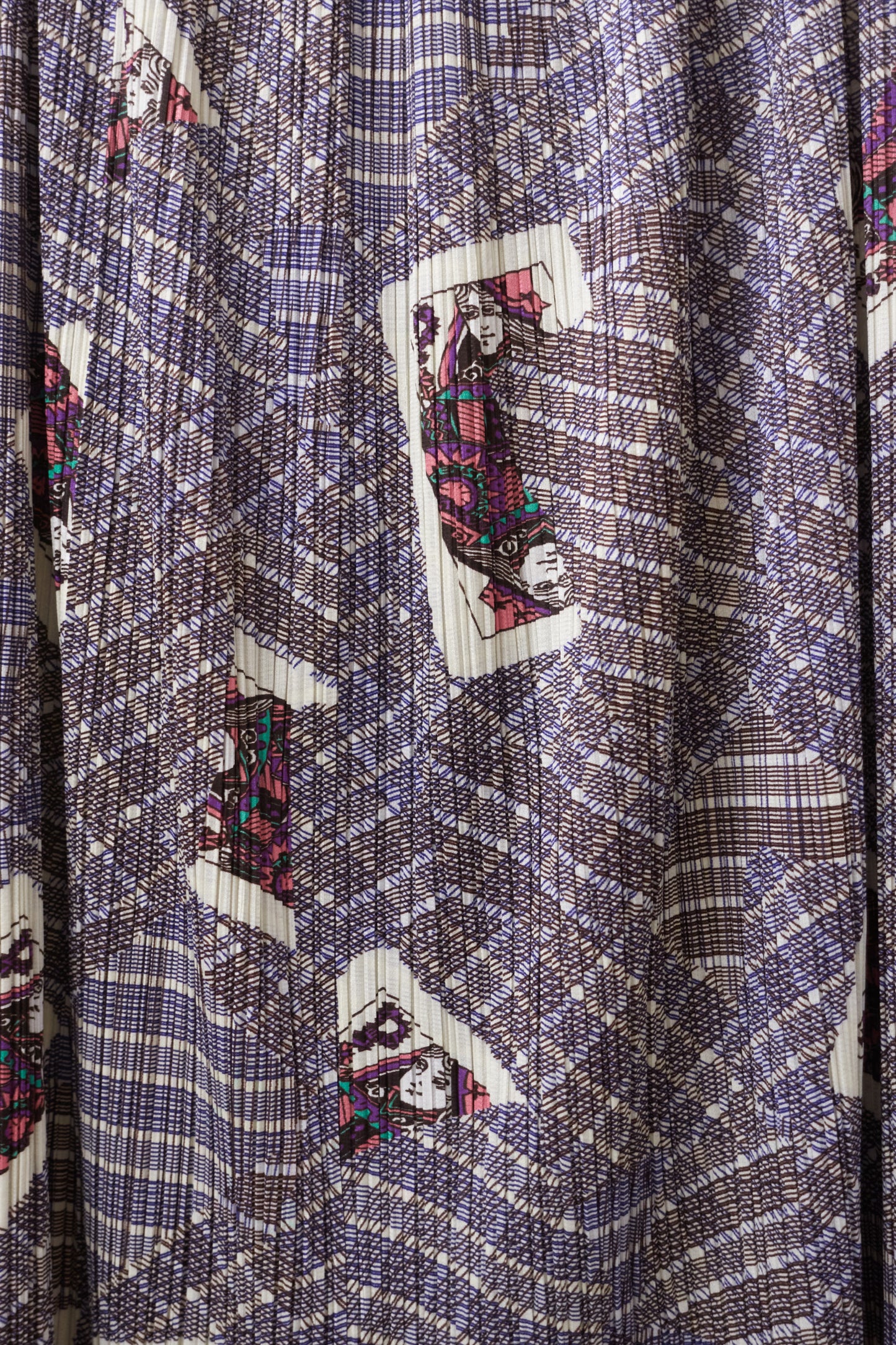 Issey Miyake Pleats Please playing card checked skirt