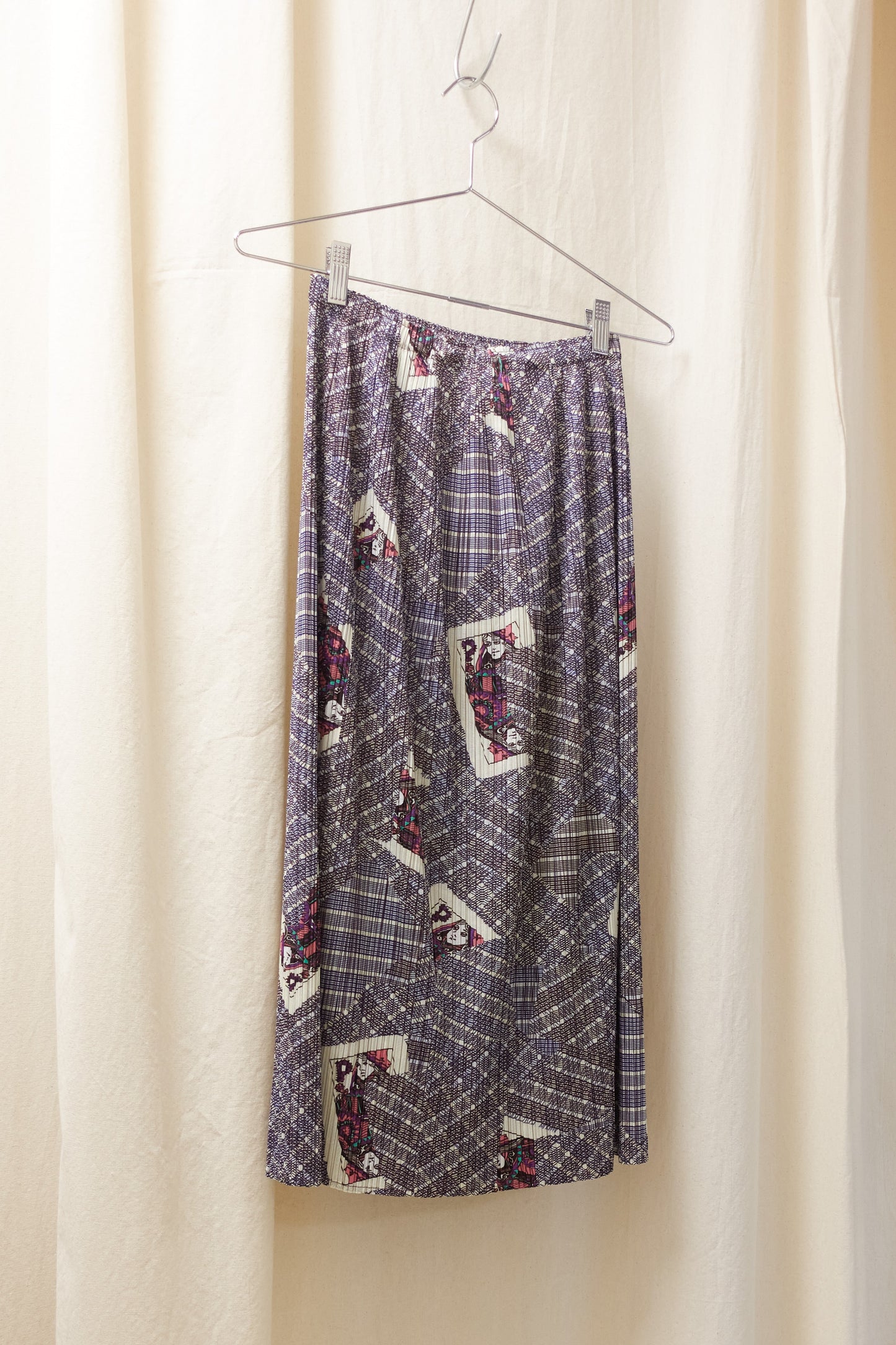 Issey Miyake Pleats Please playing card checked skirt