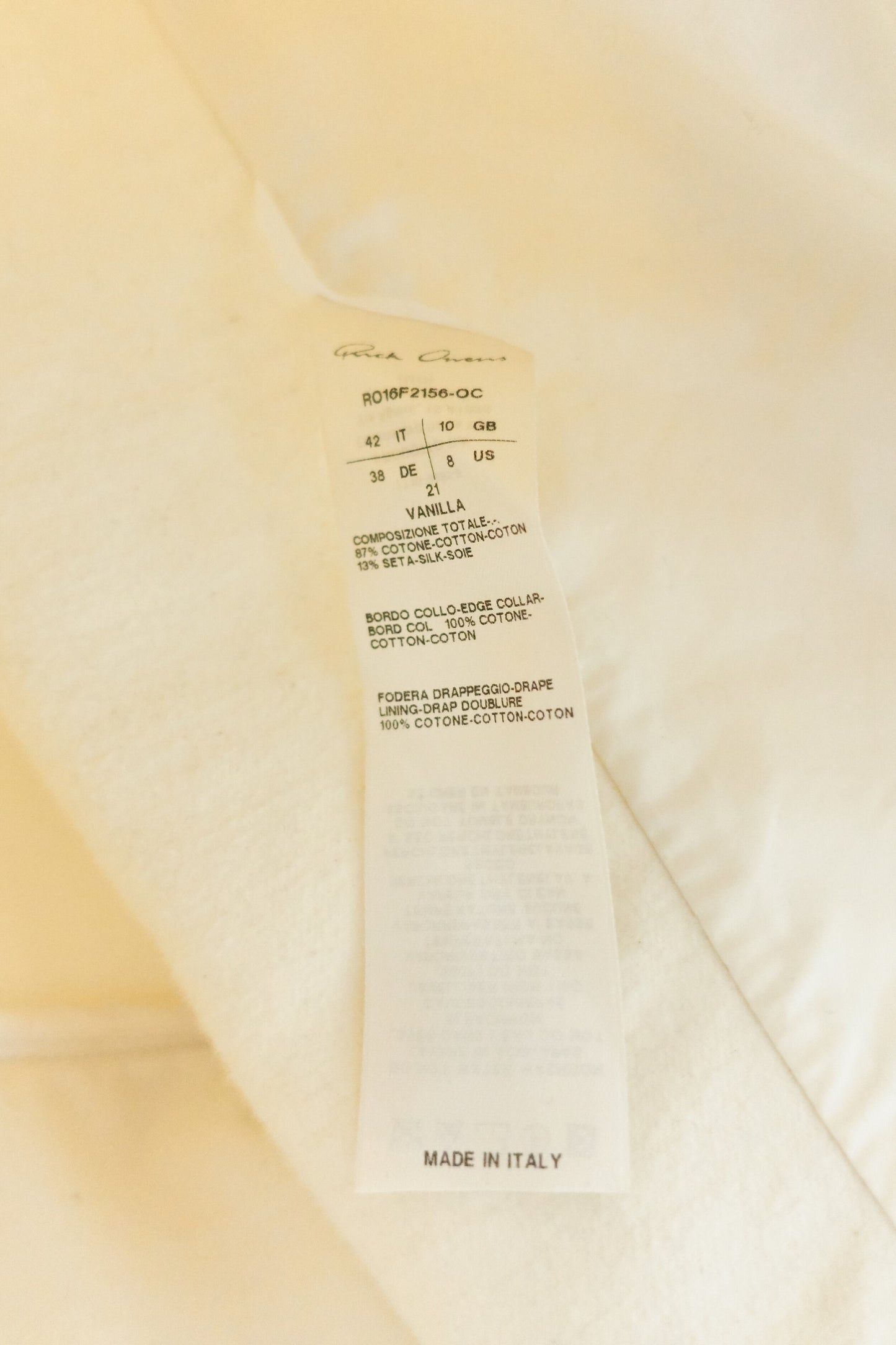 Rick Owens 3d drape brushed cotton dress