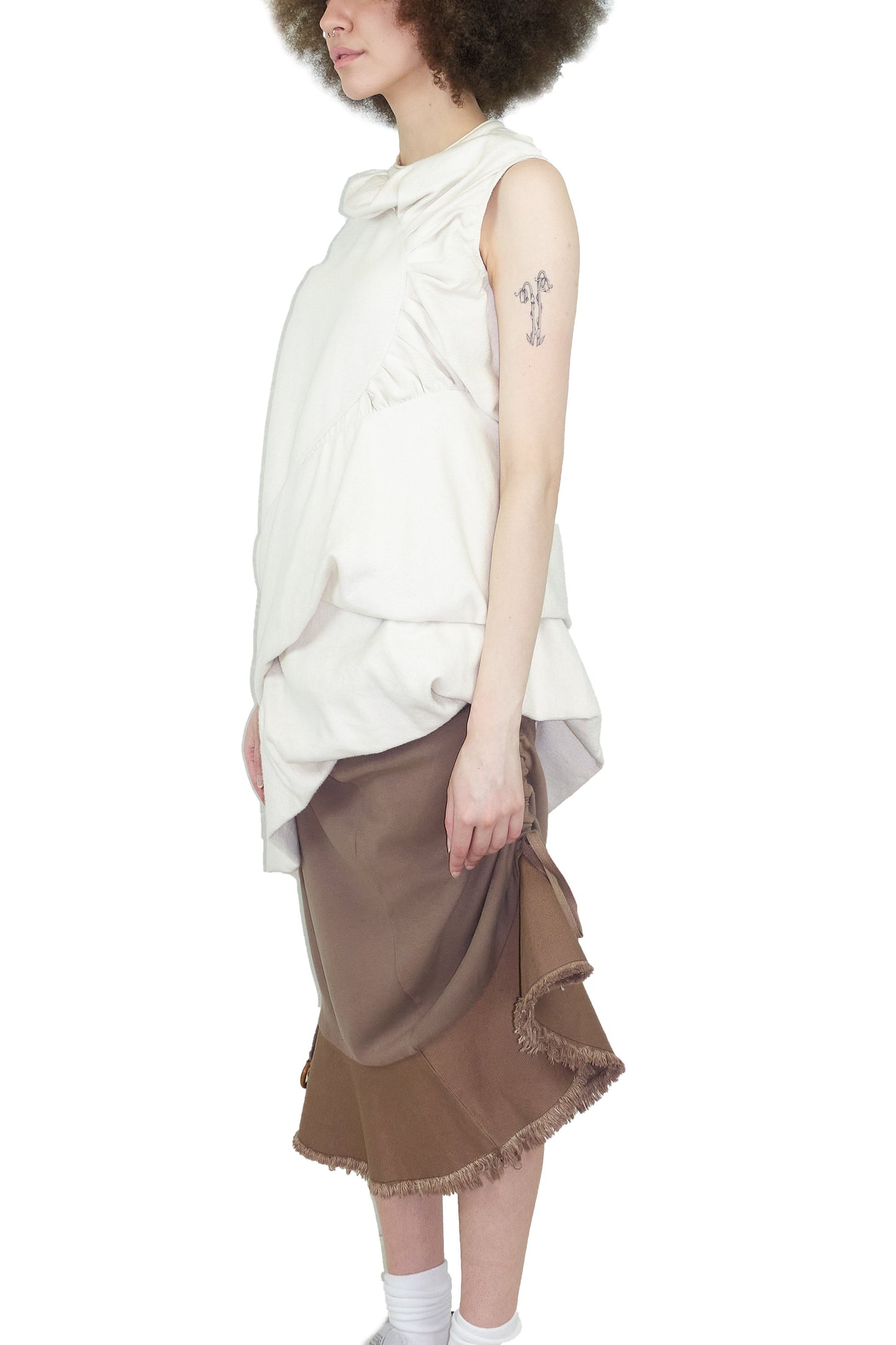 Rick Owens 3d drape brushed cotton dress