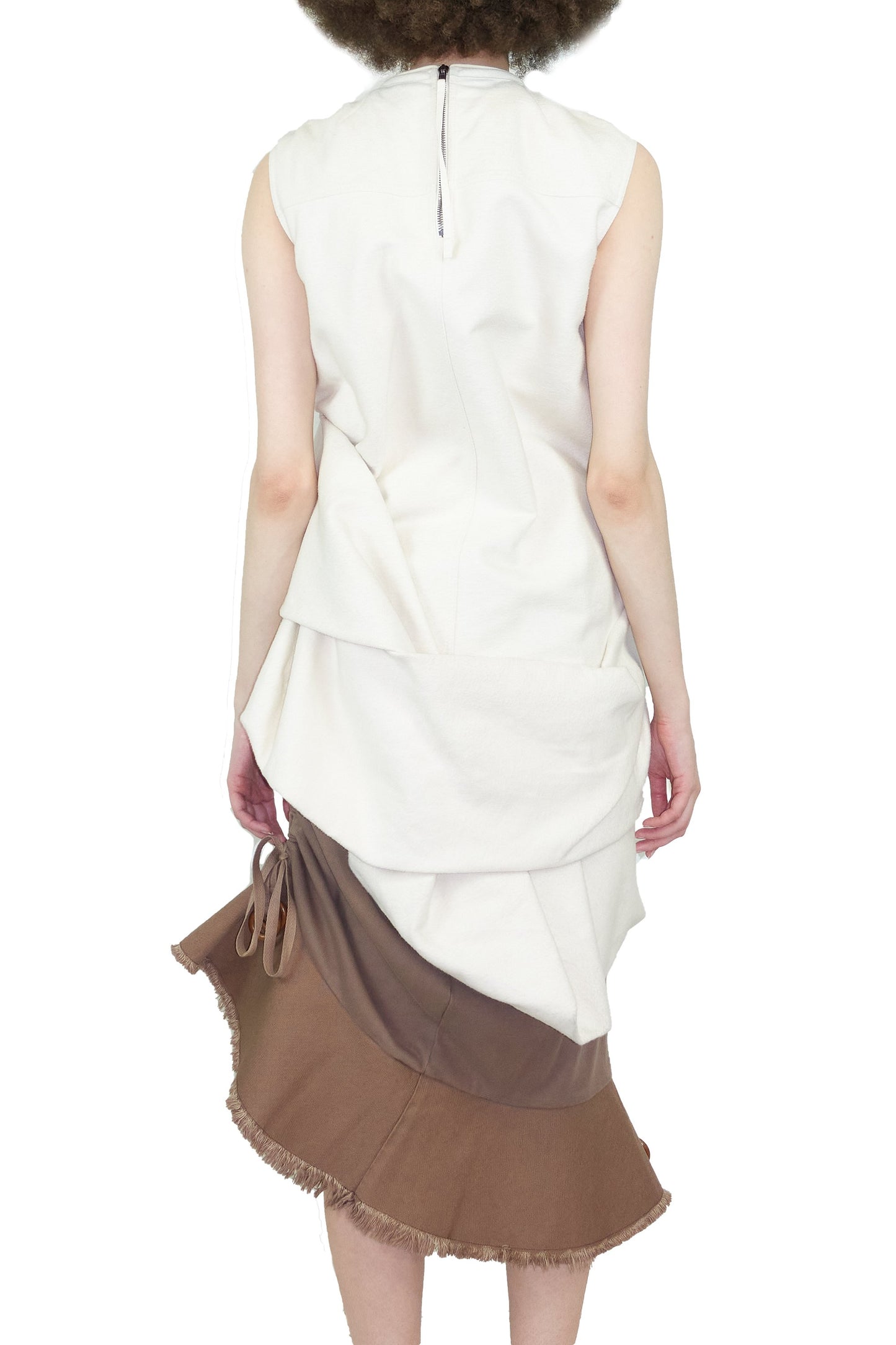 Rick Owens 3d drape brushed cotton dress