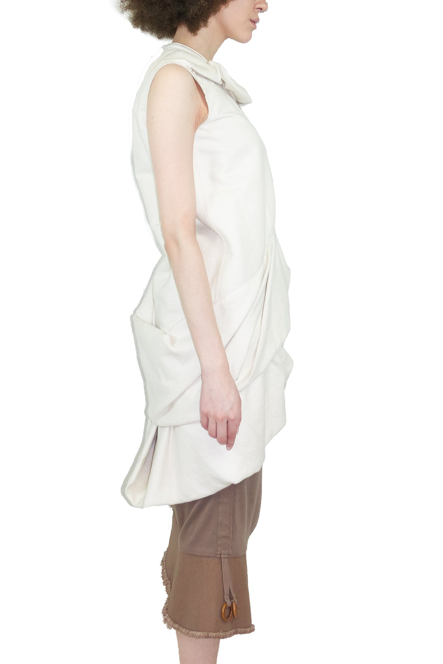 Rick Owens 3d drape brushed cotton dress