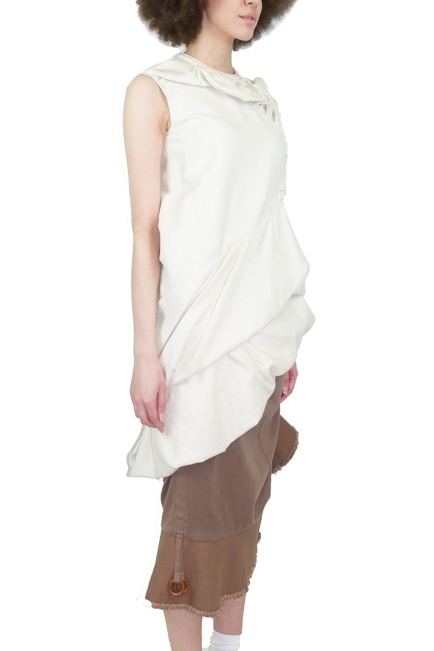Rick Owens 3d drape brushed cotton dress