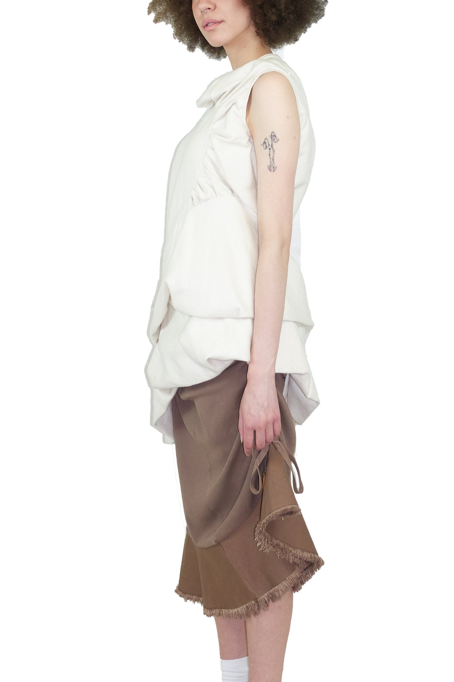 Rick Owens 3d drape brushed cotton dress