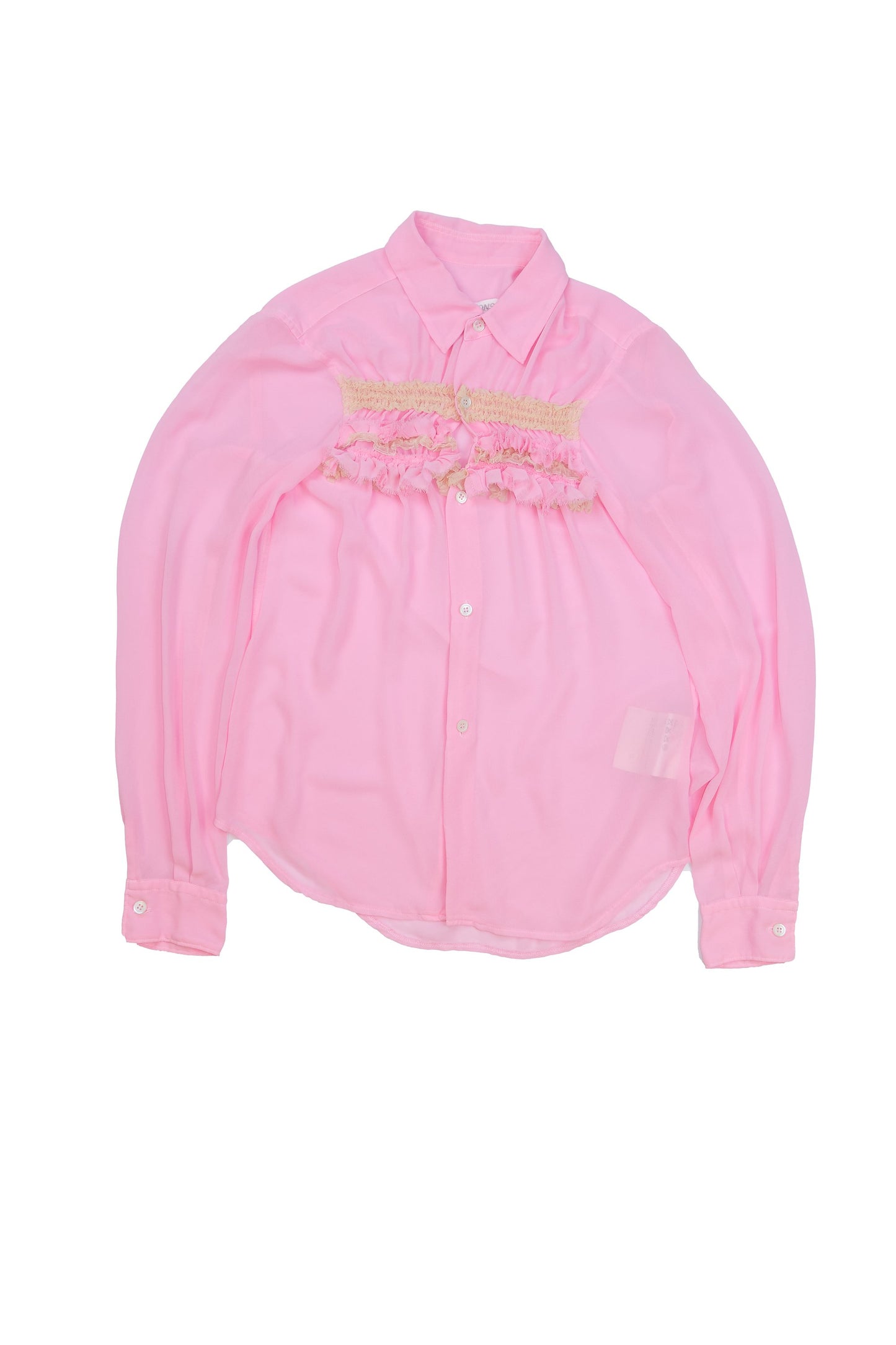 Comme Des Garcons 2004 gathered chest sheer shirt