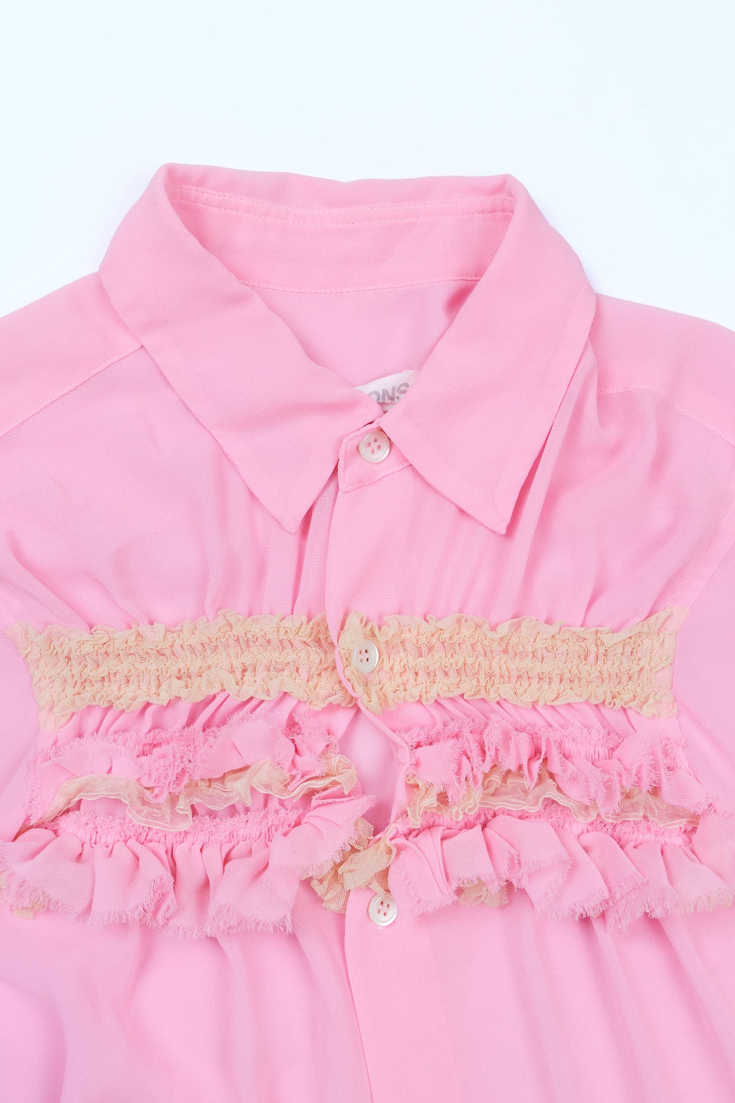 Comme Des Garcons 2004 gathered chest sheer shirt