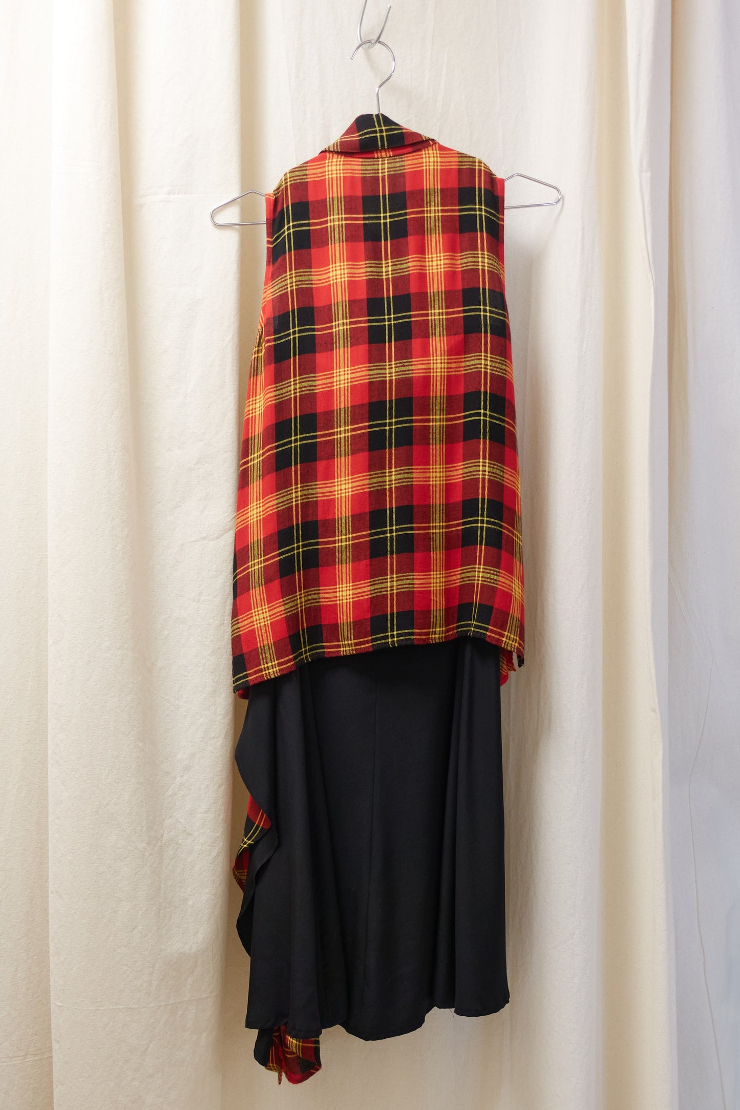 Yohji Yamamoto Noir plaid vest & skirt set