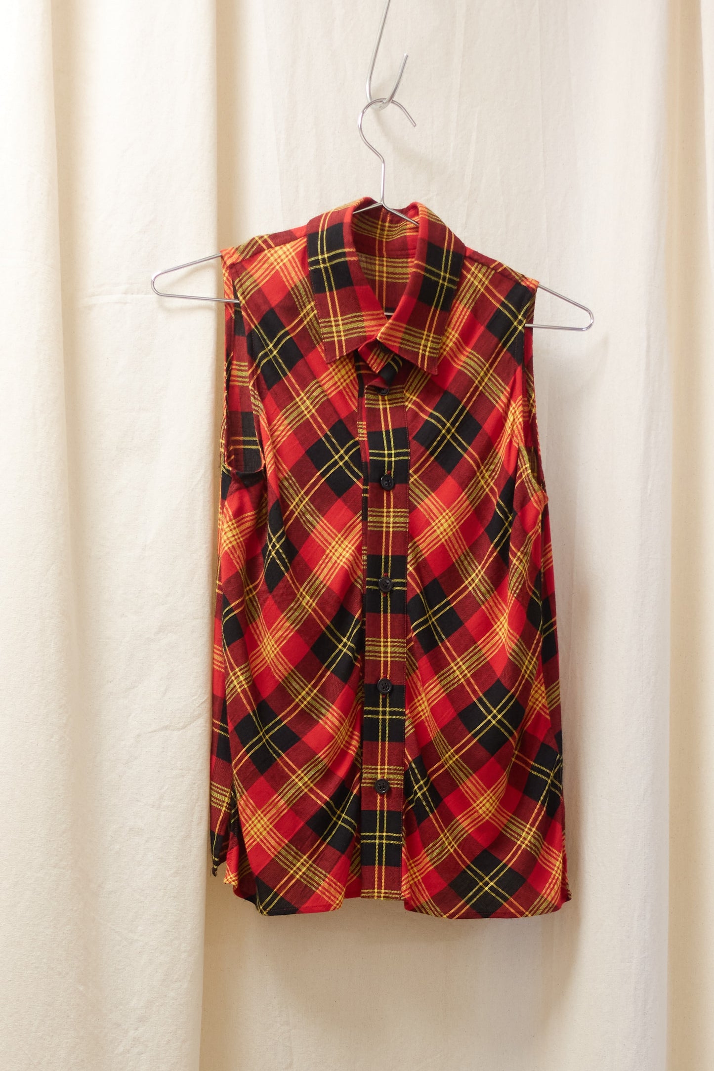 Yohji Yamamoto Noir plaid vest & skirt set