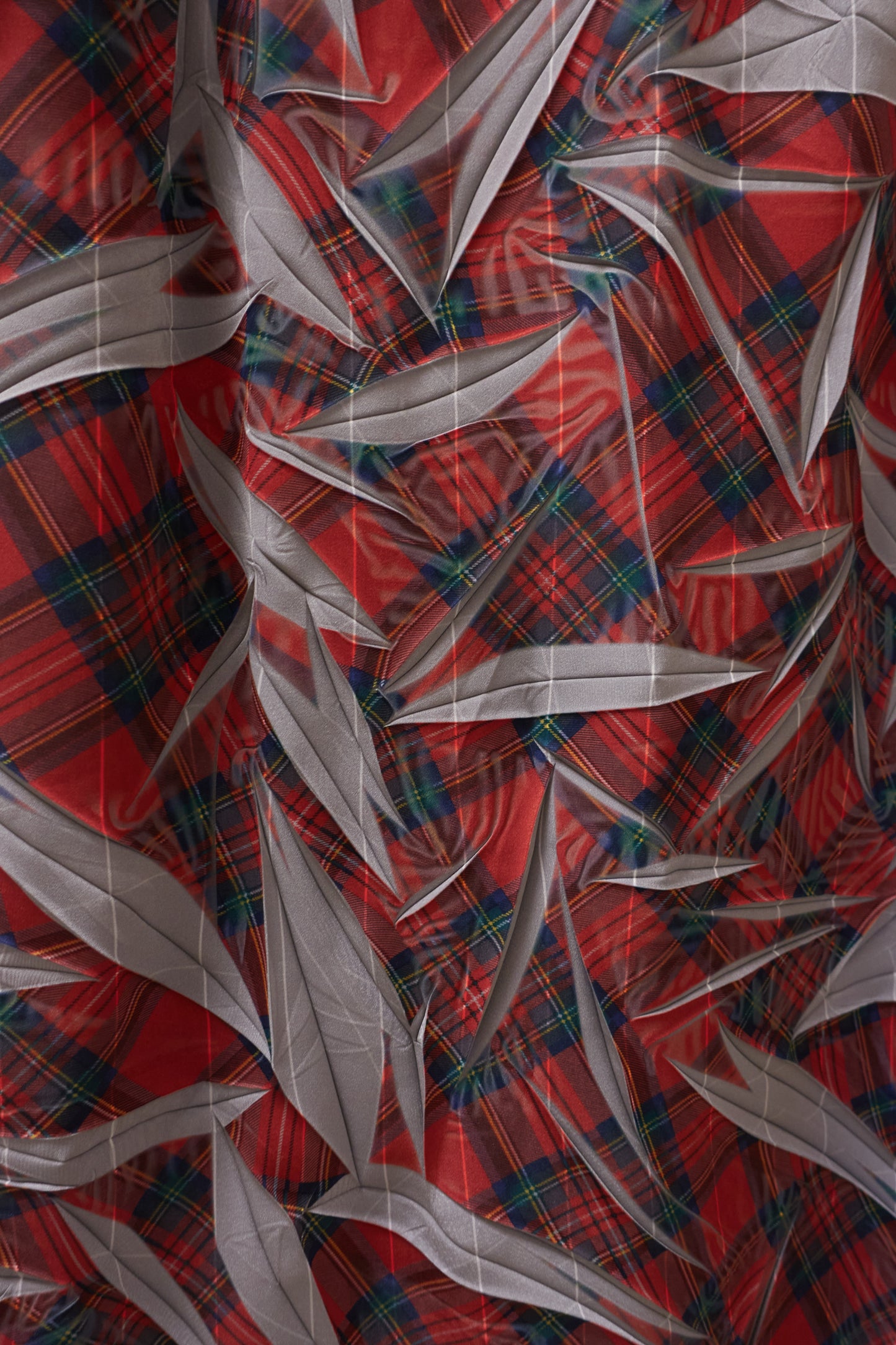 Yohji Yamamoto crease printed plaid skirt