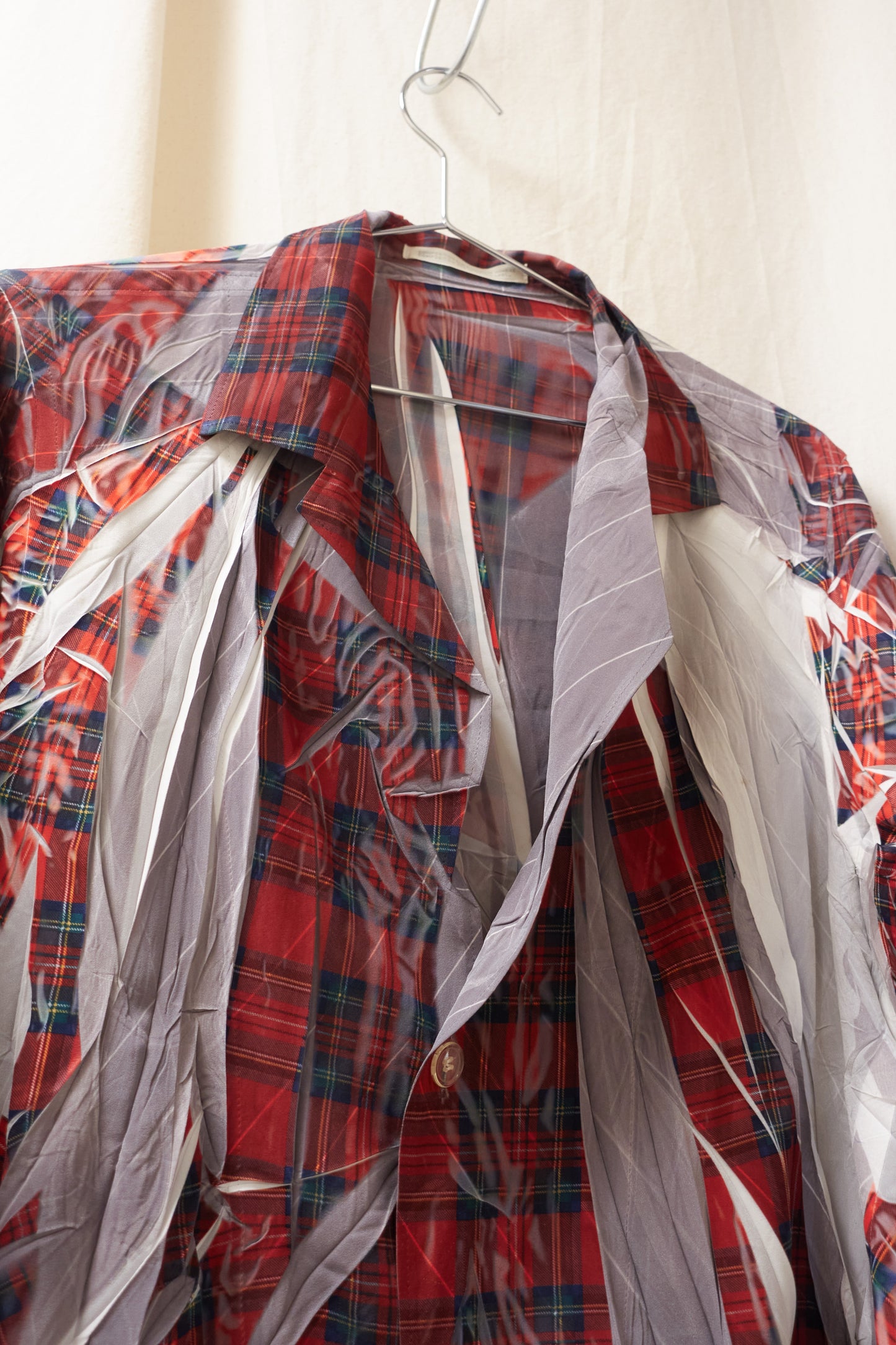 Yohji Yamamoto crease plaid 'sliced' jacket