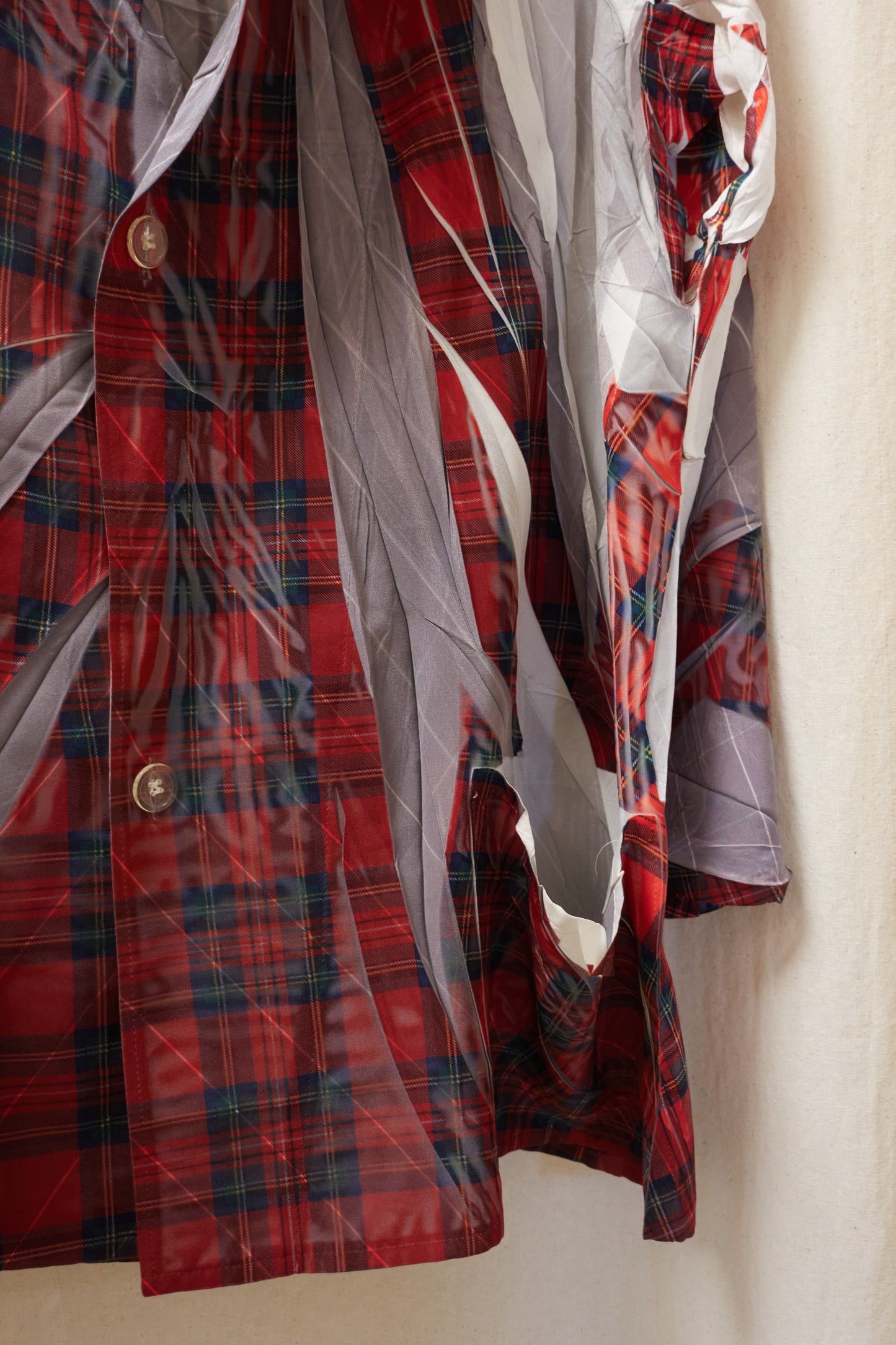 Yohji Yamamoto crease plaid 'sliced' jacket