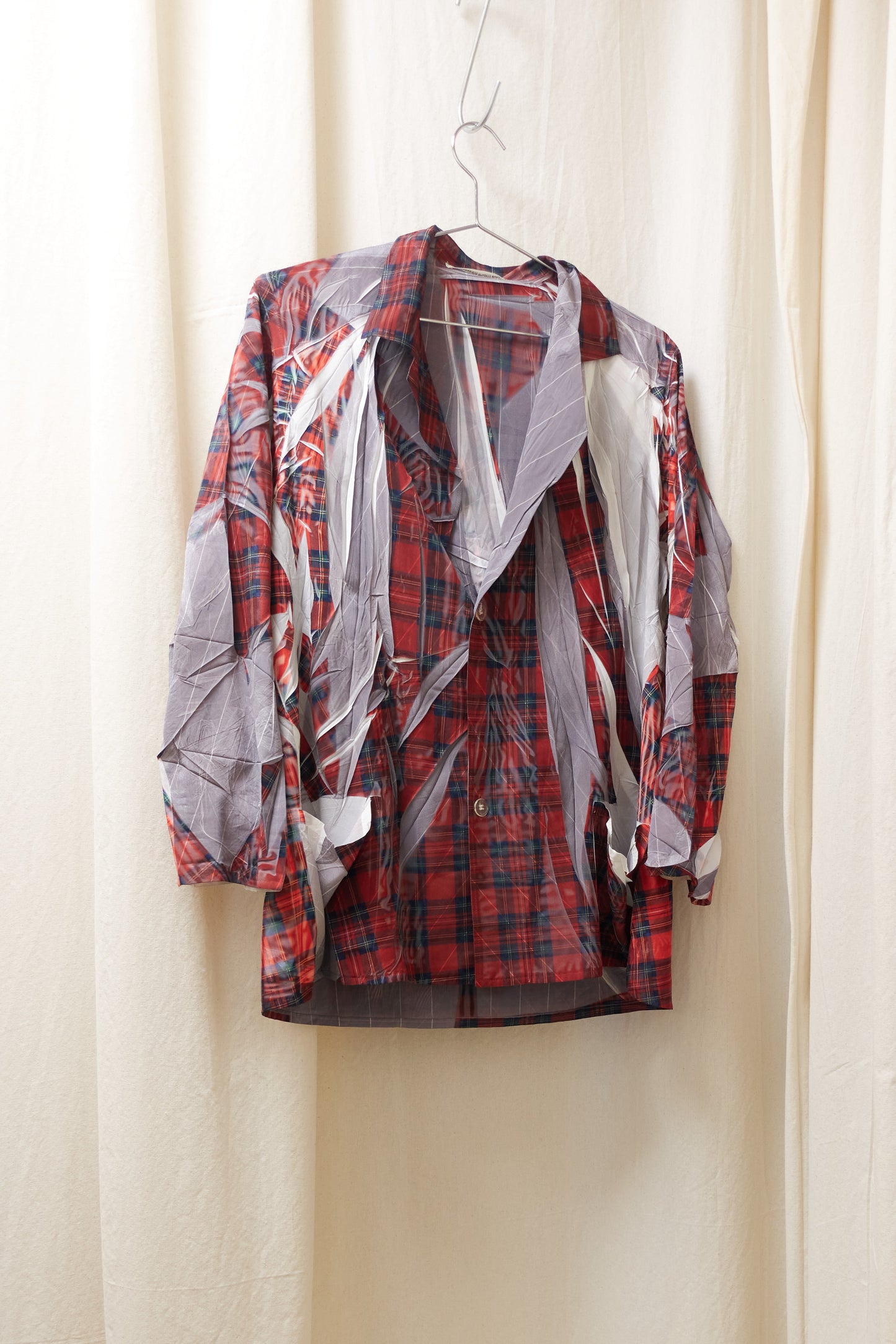 Yohji Yamamoto crease plaid 'sliced' jacket
