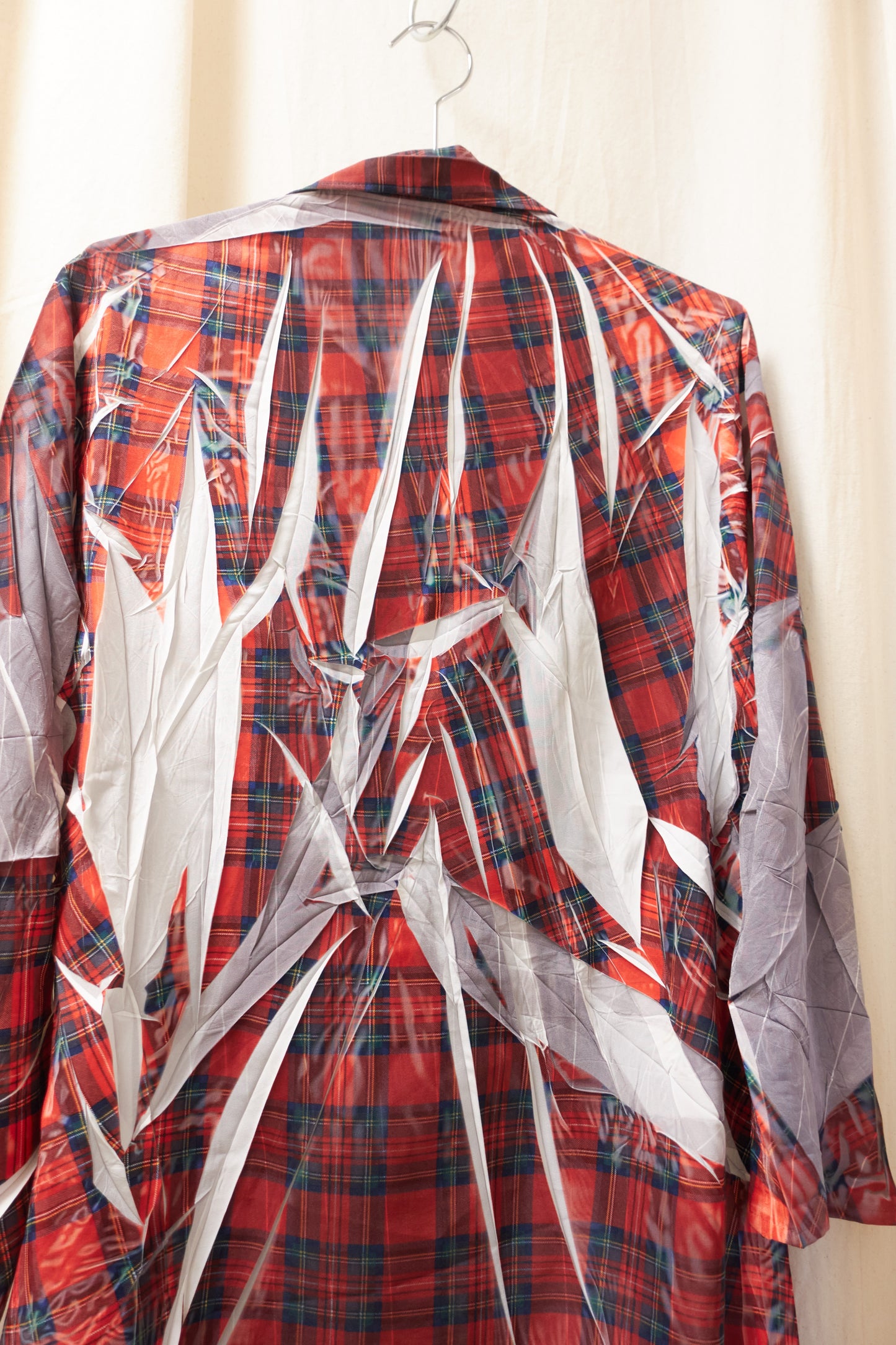 Yohji Yamamoto crease plaid 'sliced' jacket